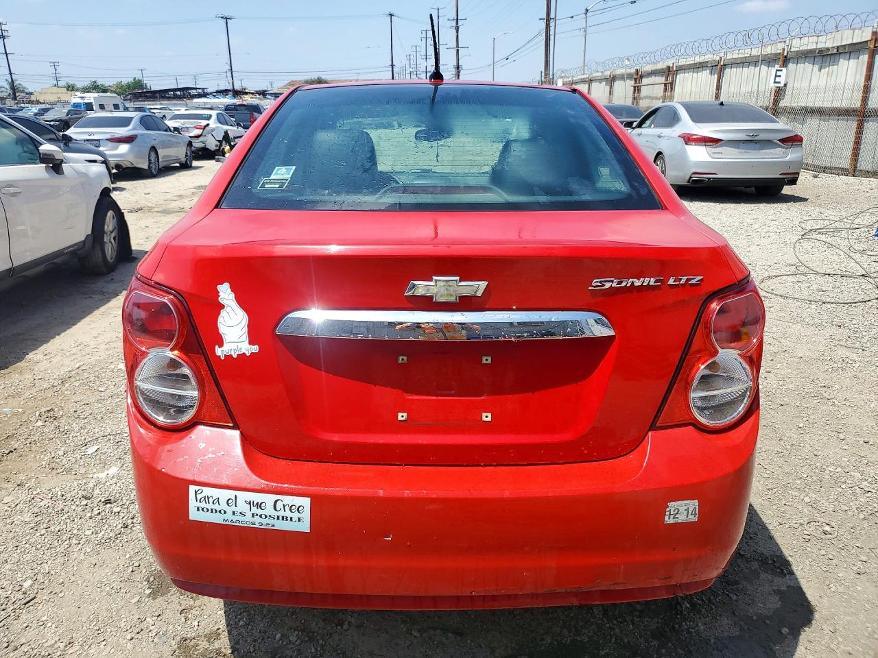 2012 Chevrolet Sonic Ltz Red vin: 1G1JE5SH2C4164703
