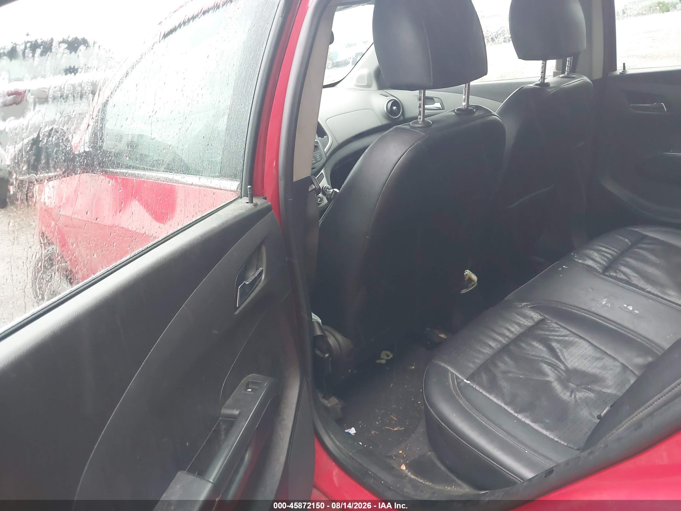 2012 Chevrolet Sonic 2lz Красный vin: 1G1JE5SH4C4148051