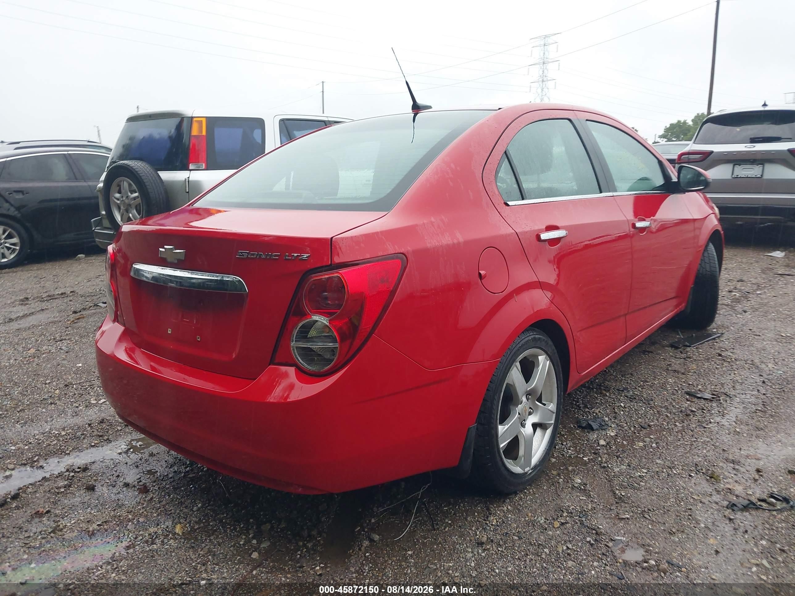 2012 Chevrolet Sonic 2lz Красный vin: 1G1JE5SH4C4148051