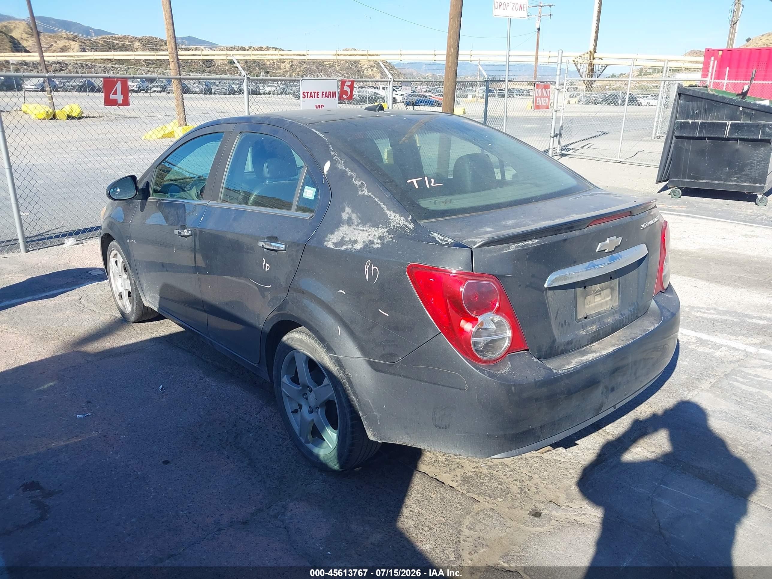 2013 Chevrolet Sonic Ltz Auto Gray vin: 1G1JE5SH5D4203561