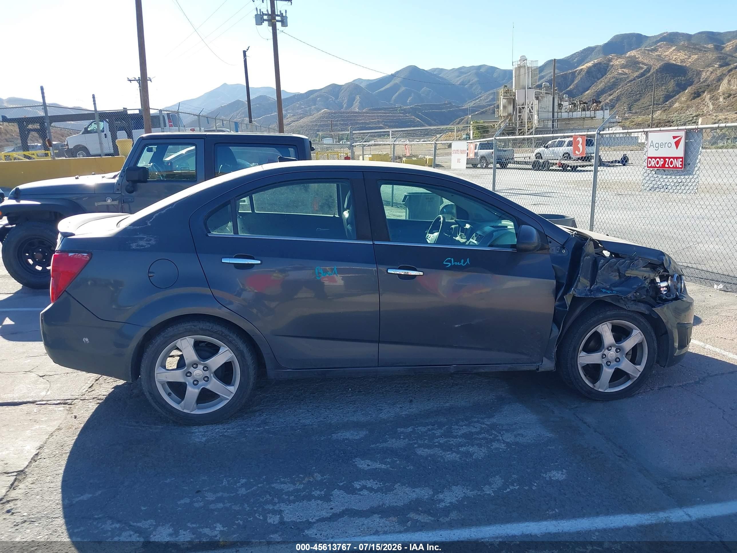 2013 Chevrolet Sonic Ltz Auto Gray vin: 1G1JE5SH5D4203561