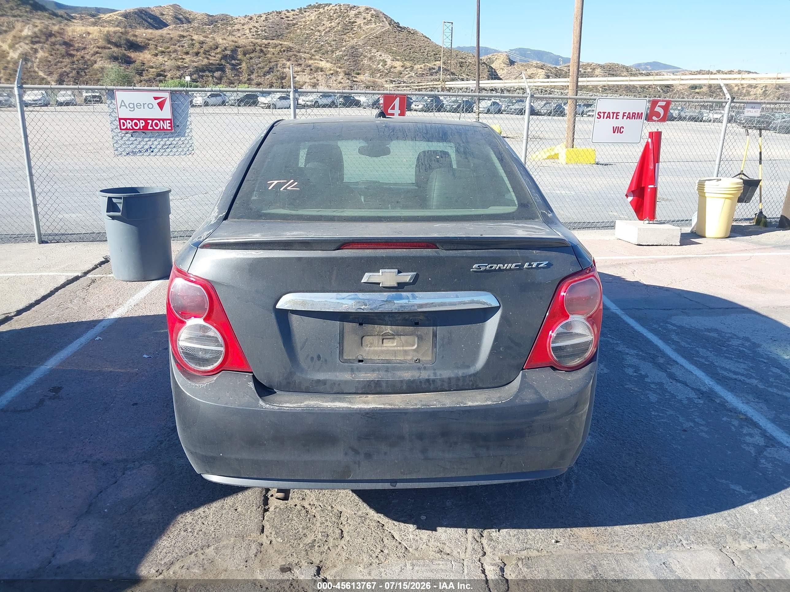 2013 Chevrolet Sonic Ltz Auto Gray vin: 1G1JE5SH5D4203561