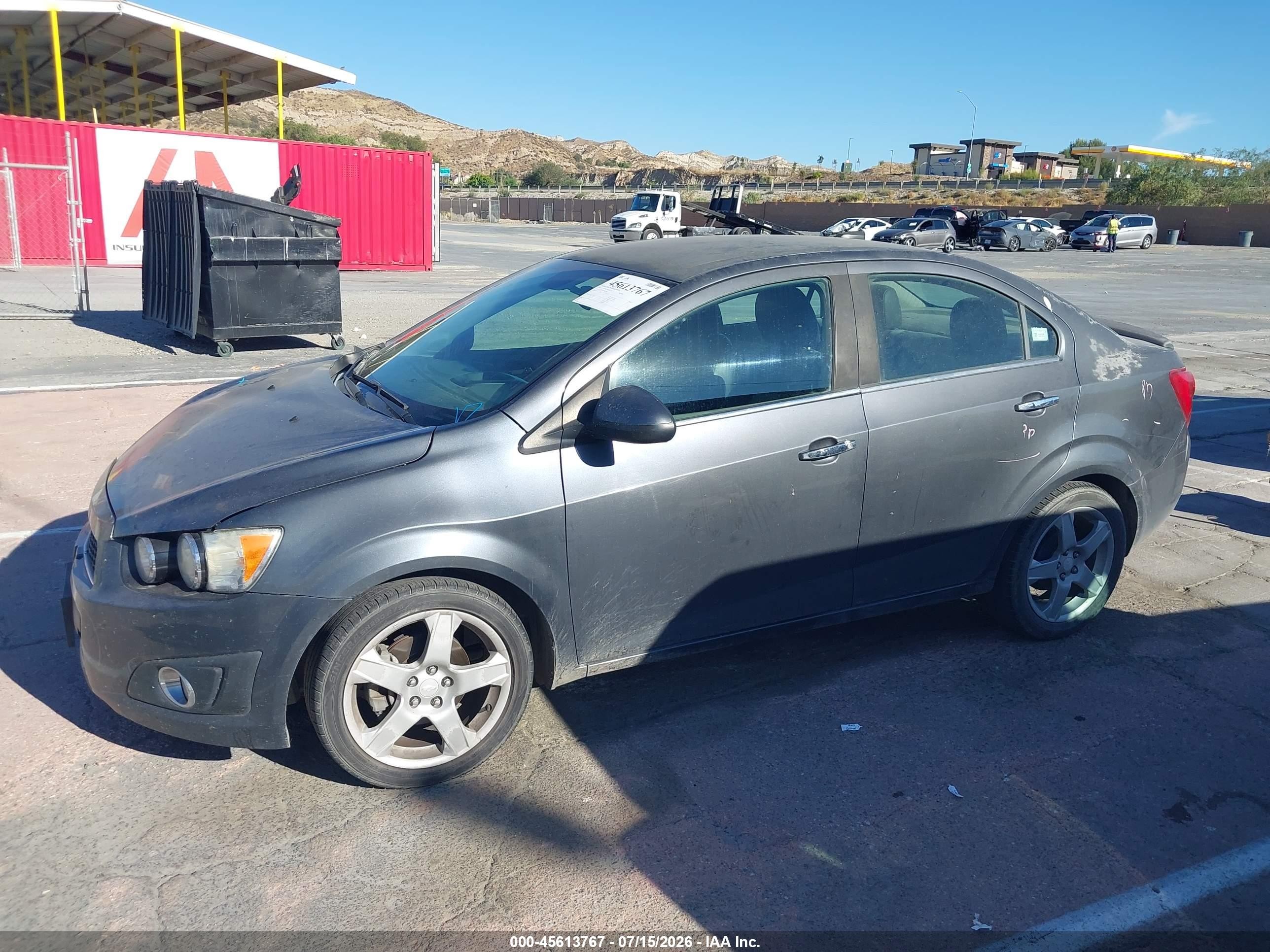 2013 Chevrolet Sonic Ltz Auto Gray vin: 1G1JE5SH5D4203561