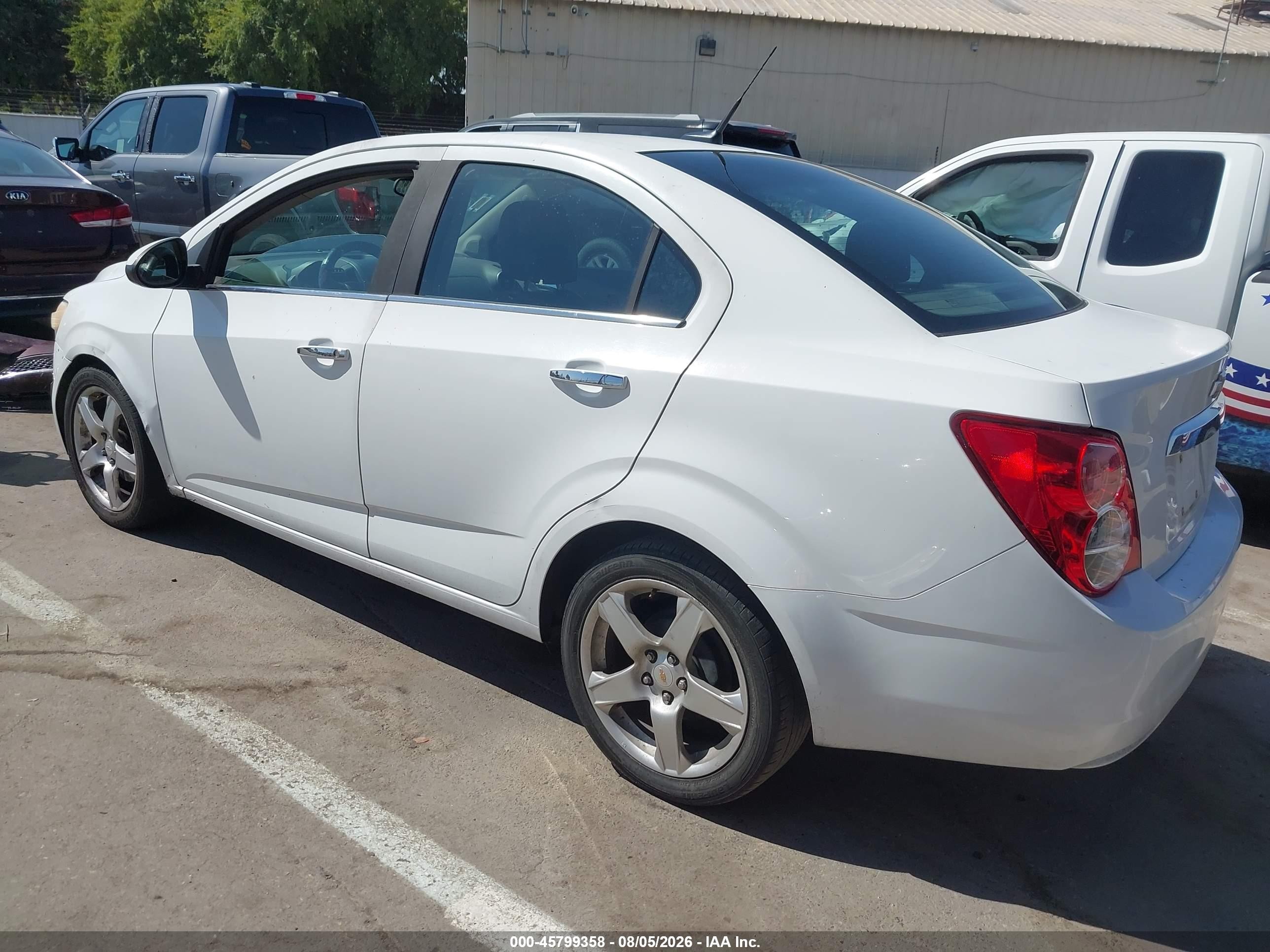 2012 Chevrolet Sonic 2lz White vin: 1G1JE5SH8C4177505