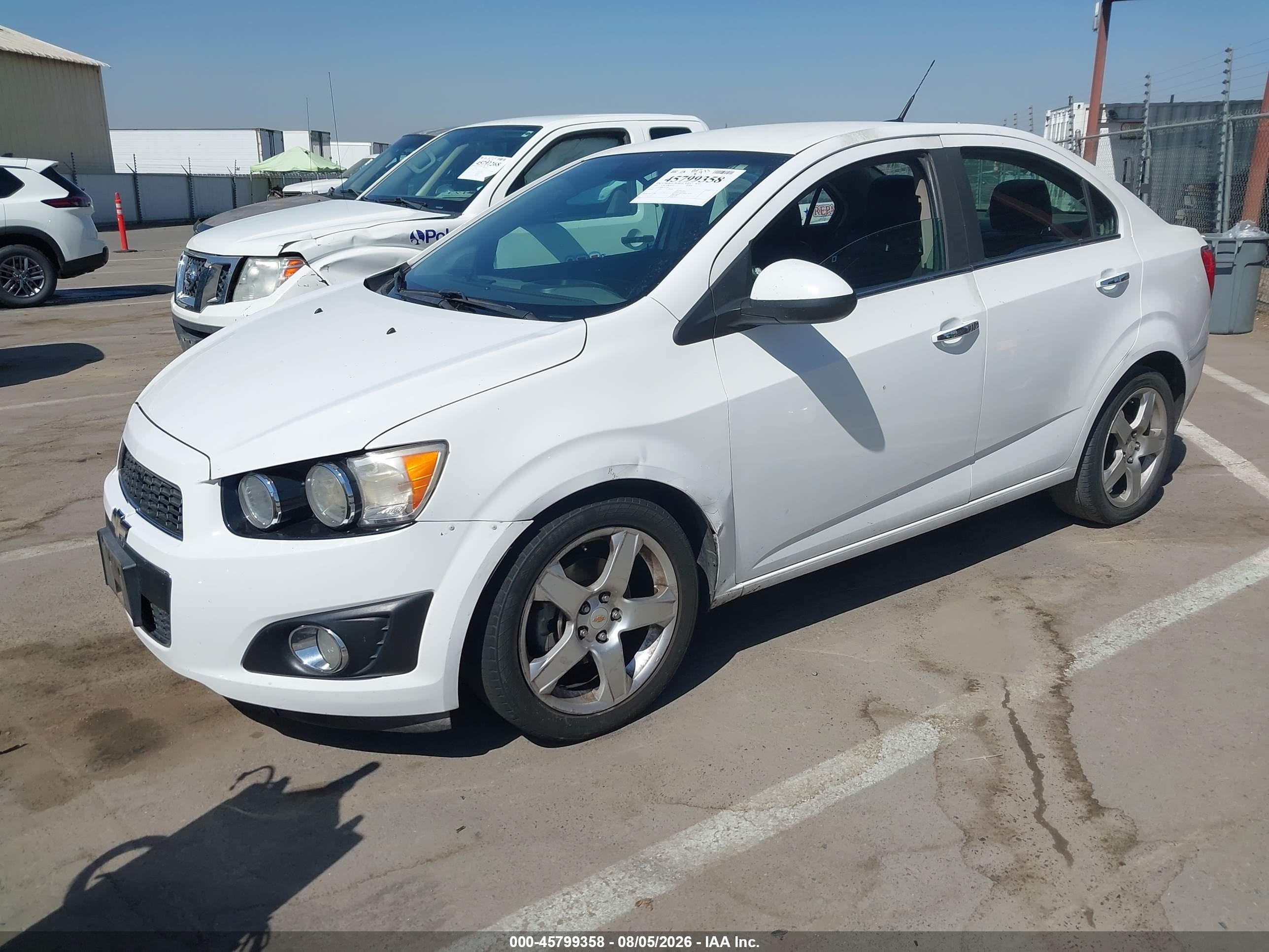 2012 Chevrolet Sonic 2lz White vin: 1G1JE5SH8C4177505