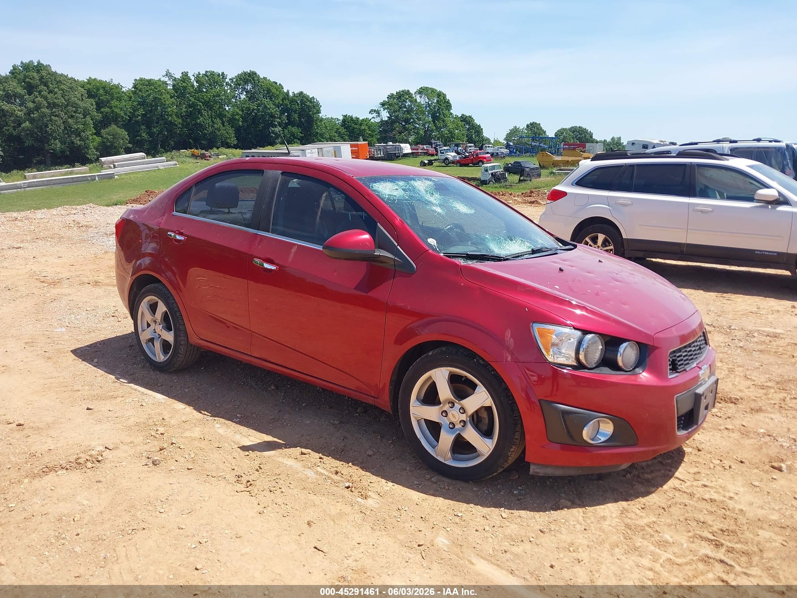 2012 Chevrolet Sonic 2lz Red vin: 1G1JE5SH9C4140513