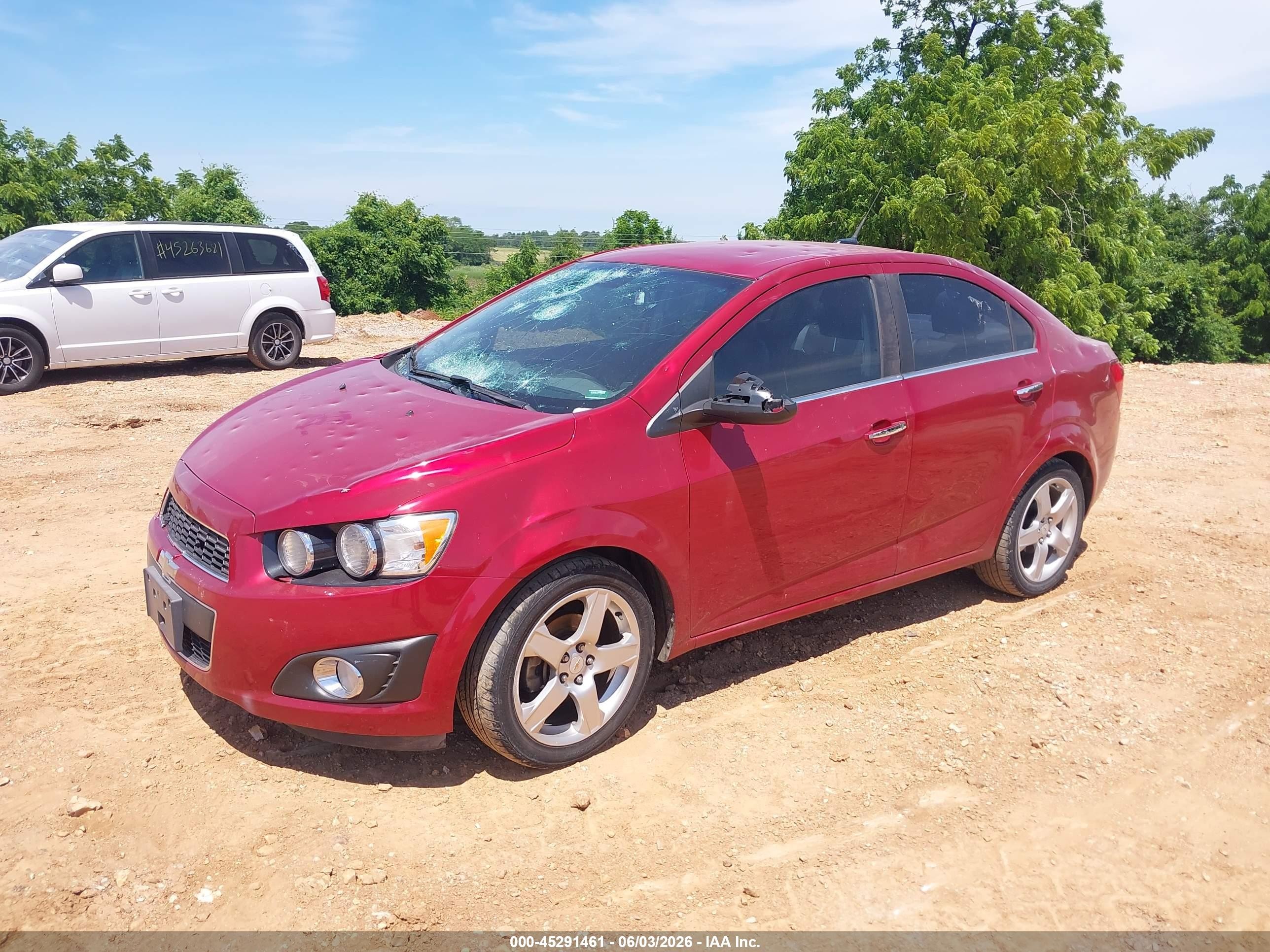 2012 Chevrolet Sonic 2lz Red vin: 1G1JE5SH9C4140513