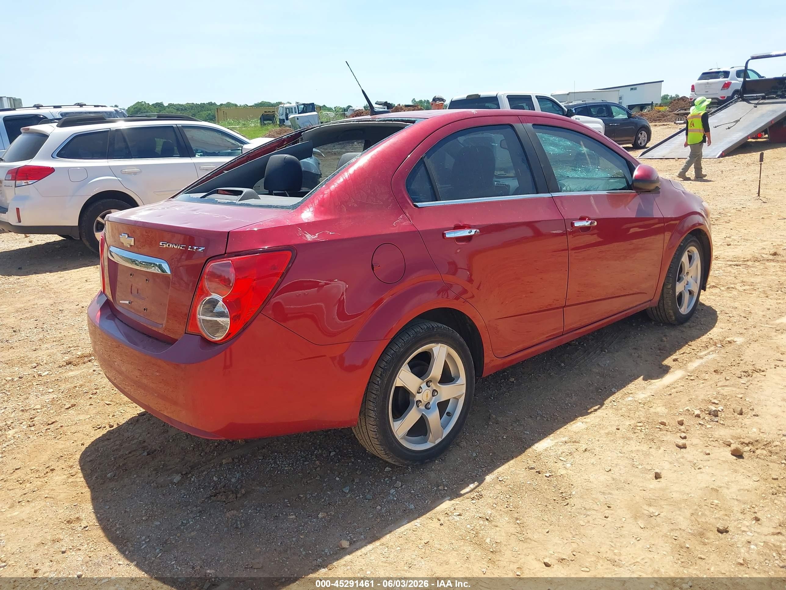 2012 Chevrolet Sonic 2lz Red vin: 1G1JE5SH9C4140513