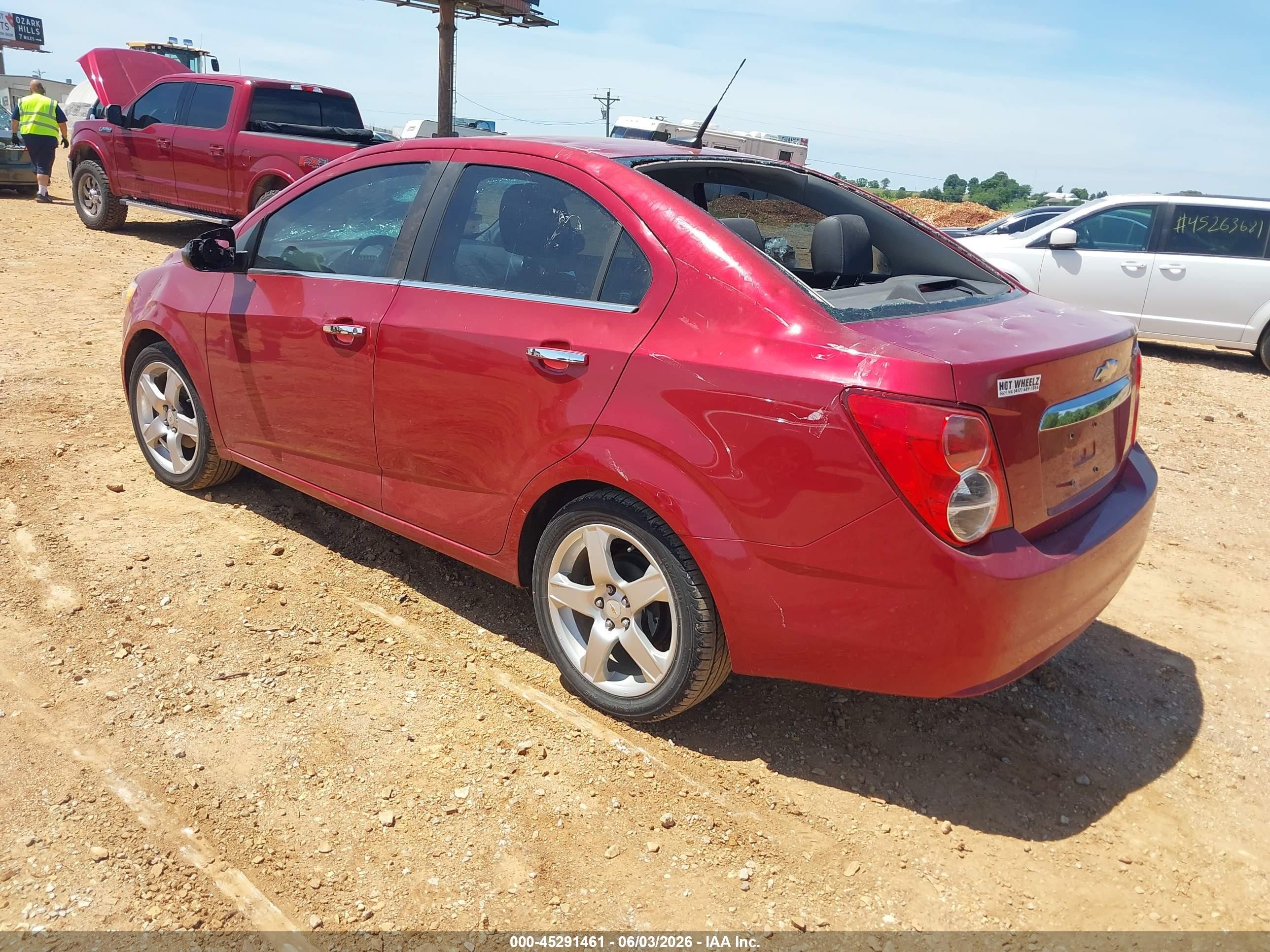 2012 Chevrolet Sonic 2lz Red vin: 1G1JE5SH9C4140513