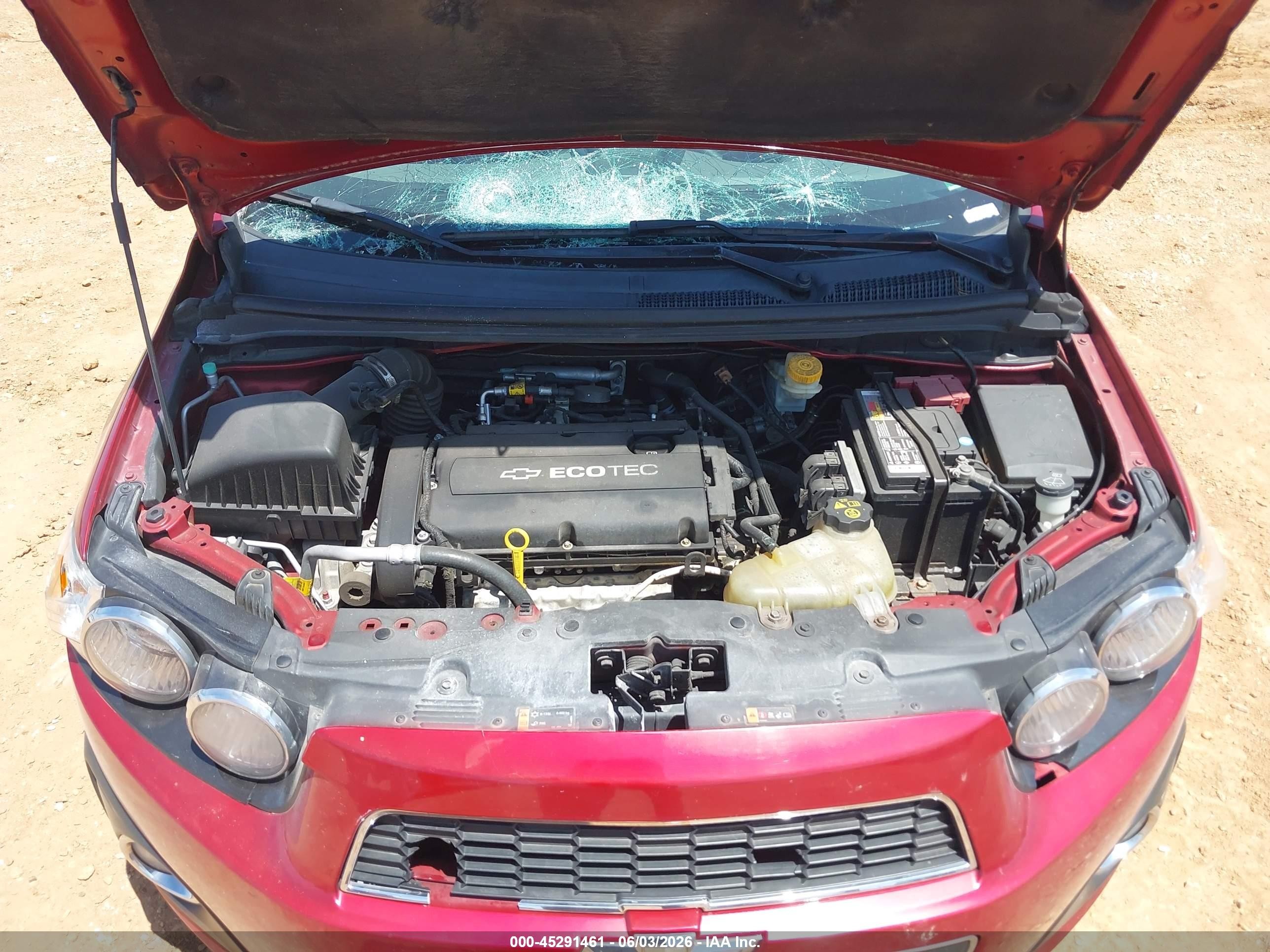 2012 Chevrolet Sonic 2lz Red vin: 1G1JE5SH9C4140513