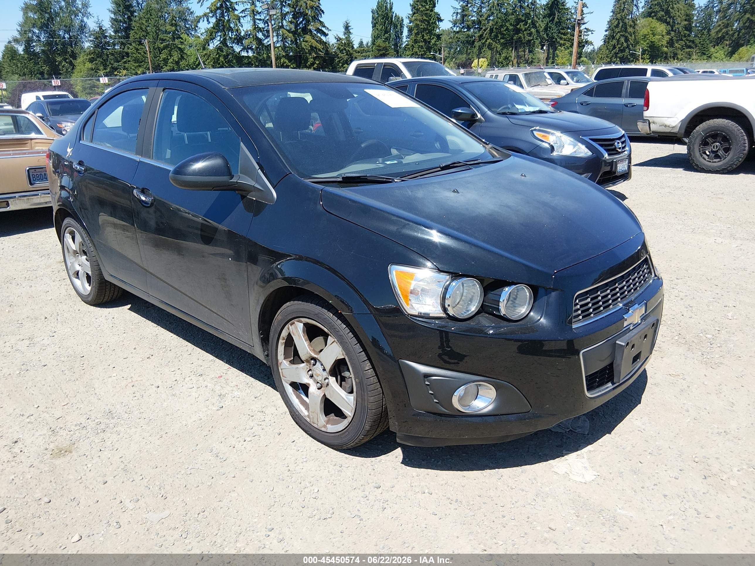 2012 Chevrolet Sonic 2lz Black vin: 1G1JE5SH9C4169266