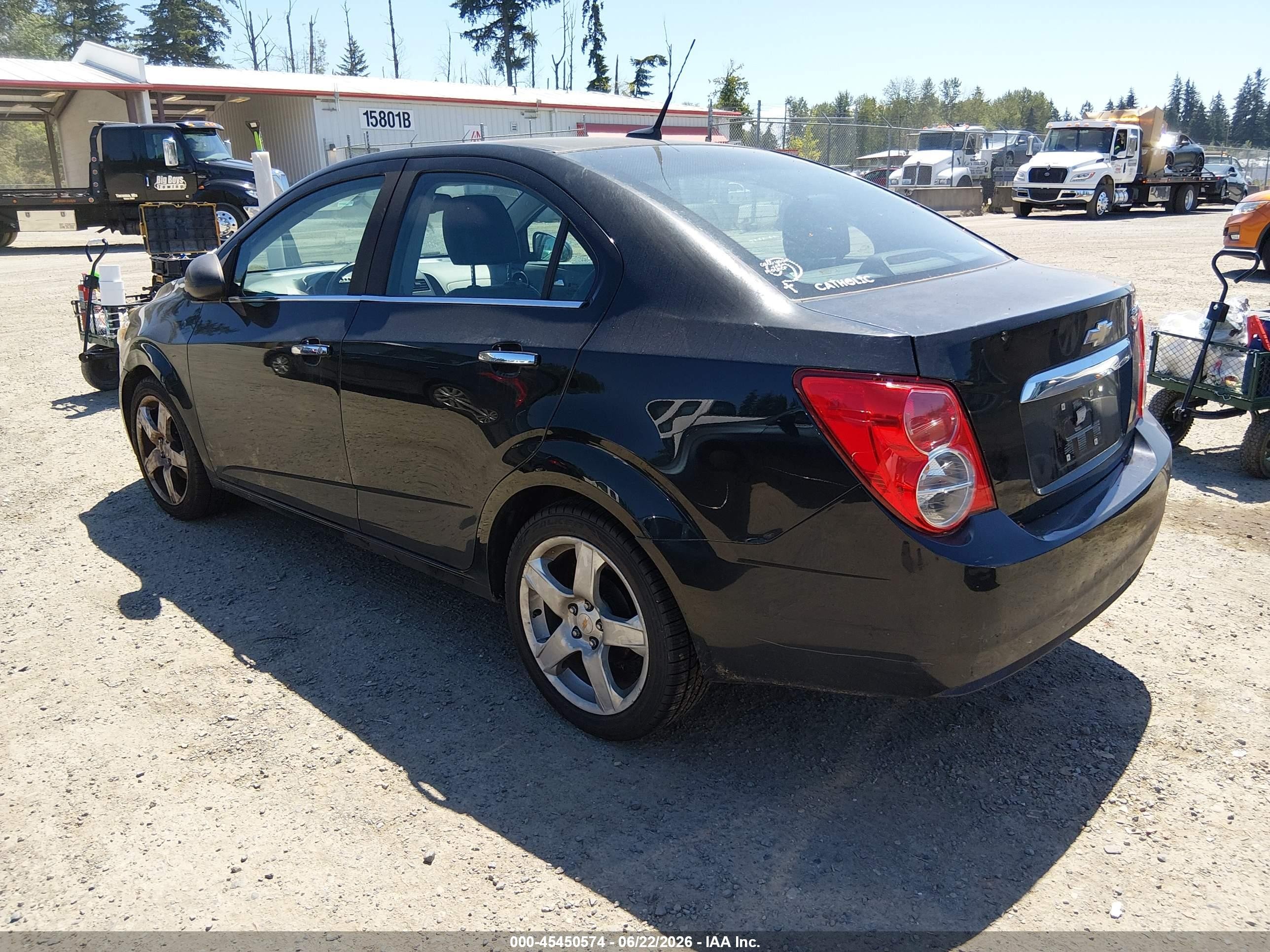 2012 Chevrolet Sonic 2lz Black vin: 1G1JE5SH9C4169266