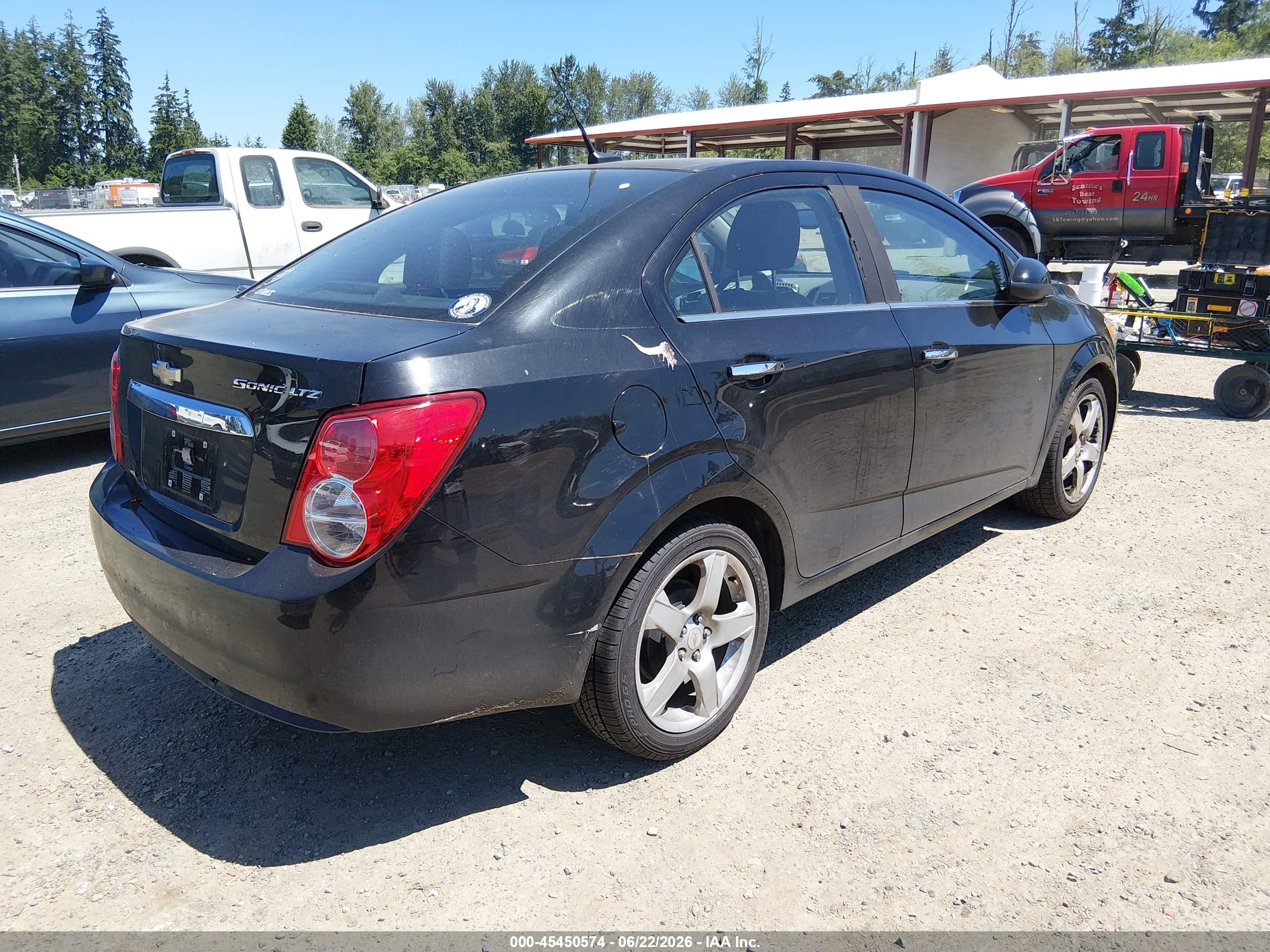 2012 Chevrolet Sonic 2lz Black vin: 1G1JE5SH9C4169266
