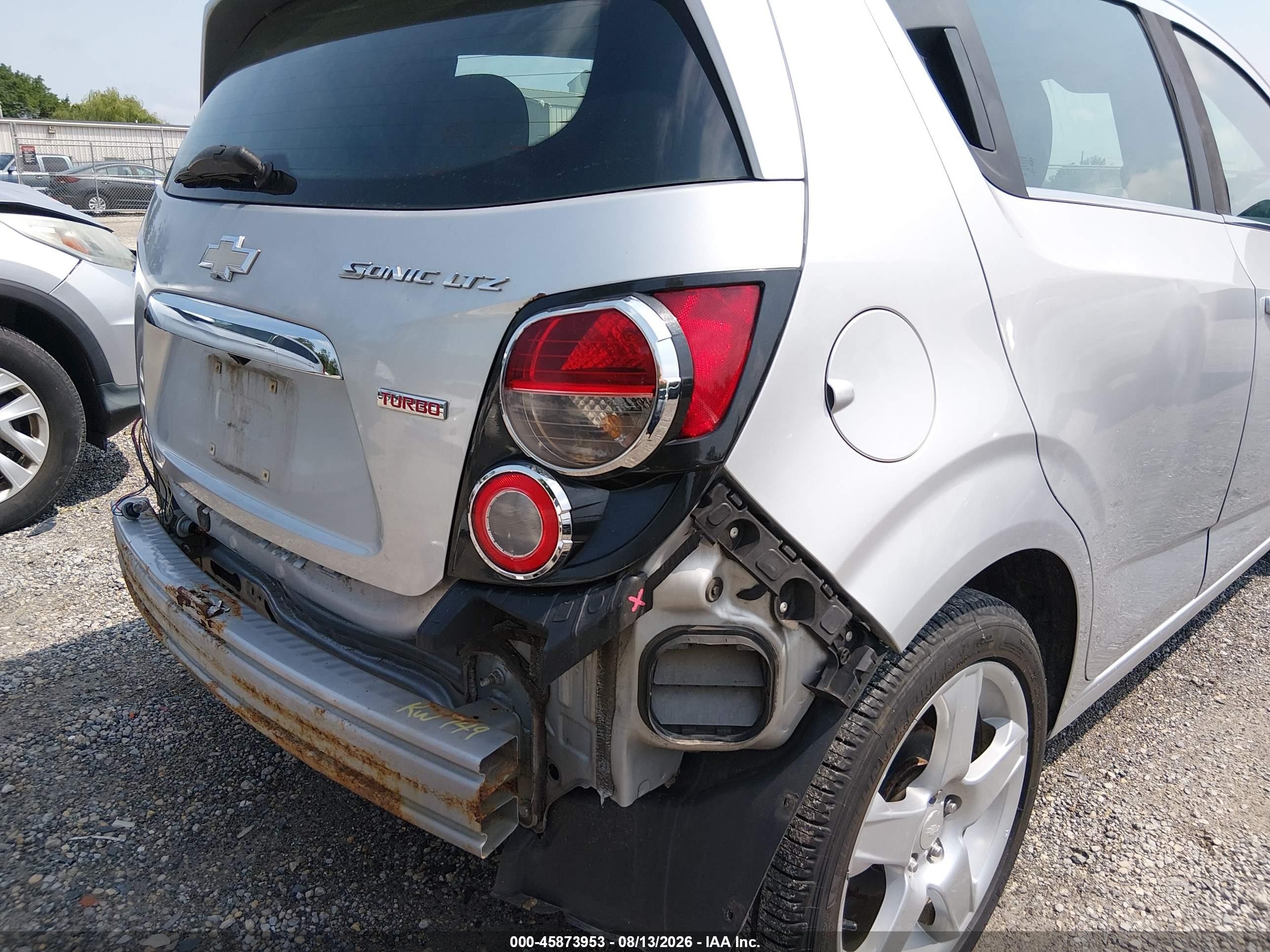 2014 Chevrolet Sonic Ltz Auto Silver vin: 1G1JE6SB1E4176409
