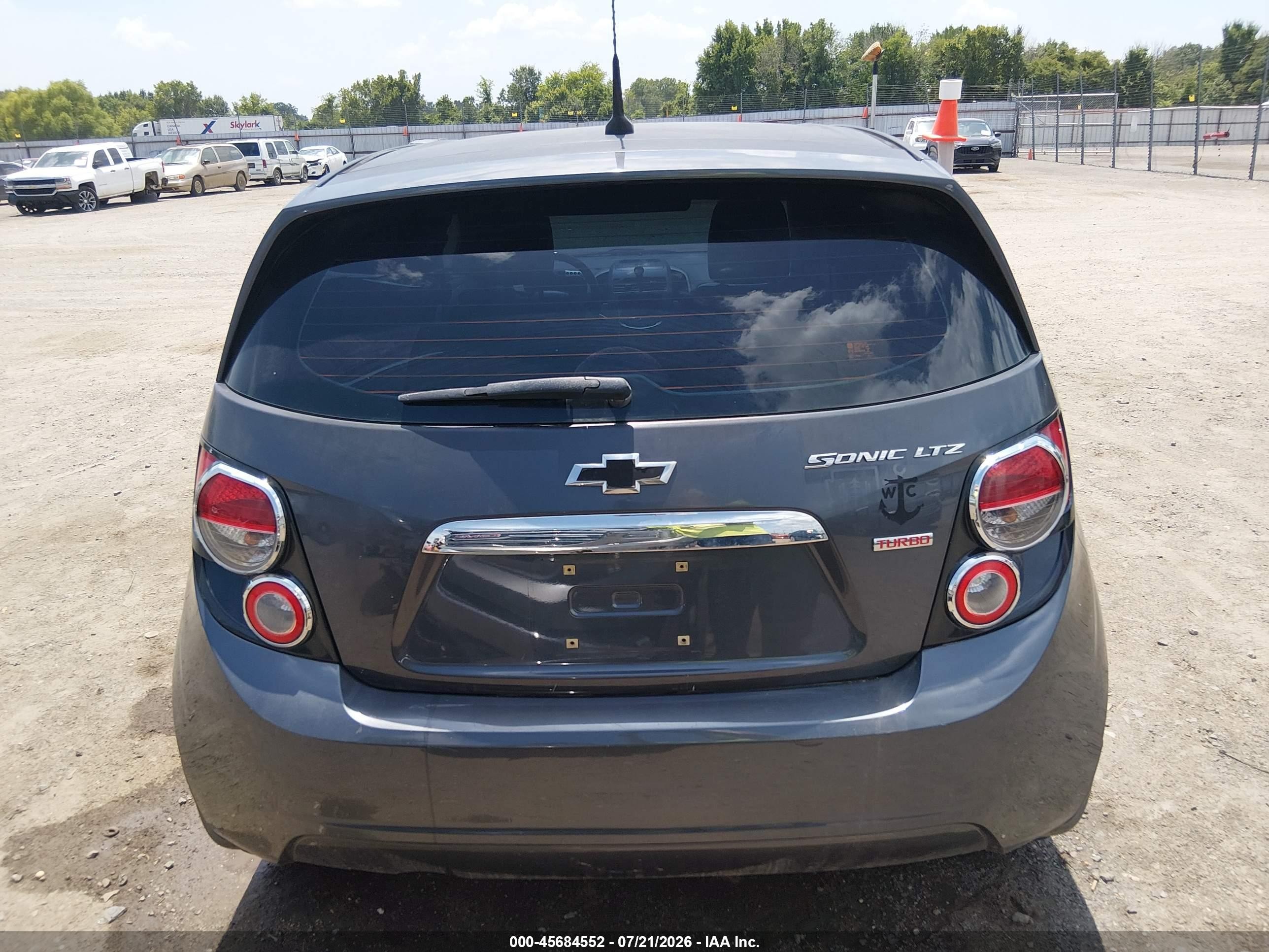 2013 Chevrolet Sonic Ltz Auto Gray vin: 1G1JE6SB2D4137990