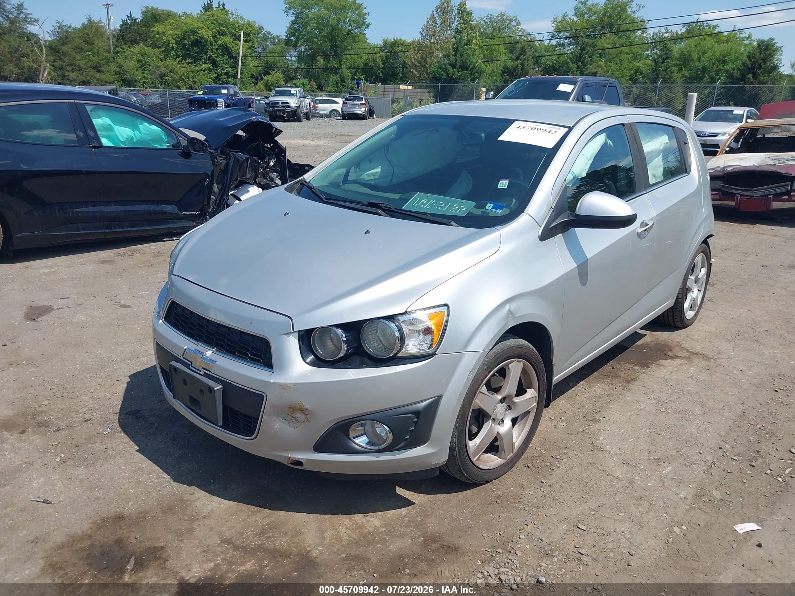 2015 Chevrolet Sonic Ltz Auto Silver vin: 1G1JE6SB2F4212335