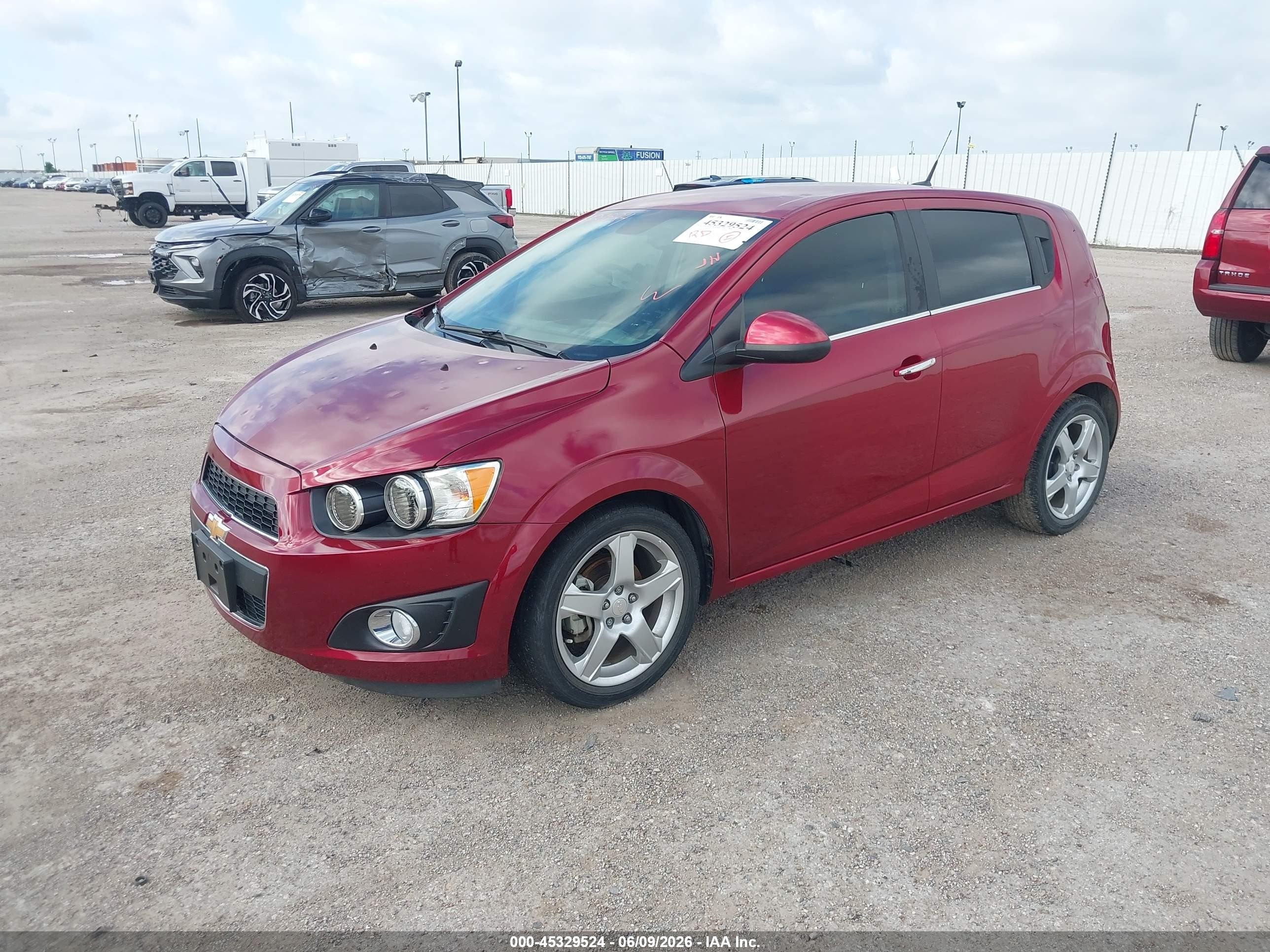 2013 Chevrolet Sonic Ltz Auto Red vin: 1G1JE6SB3D4220814