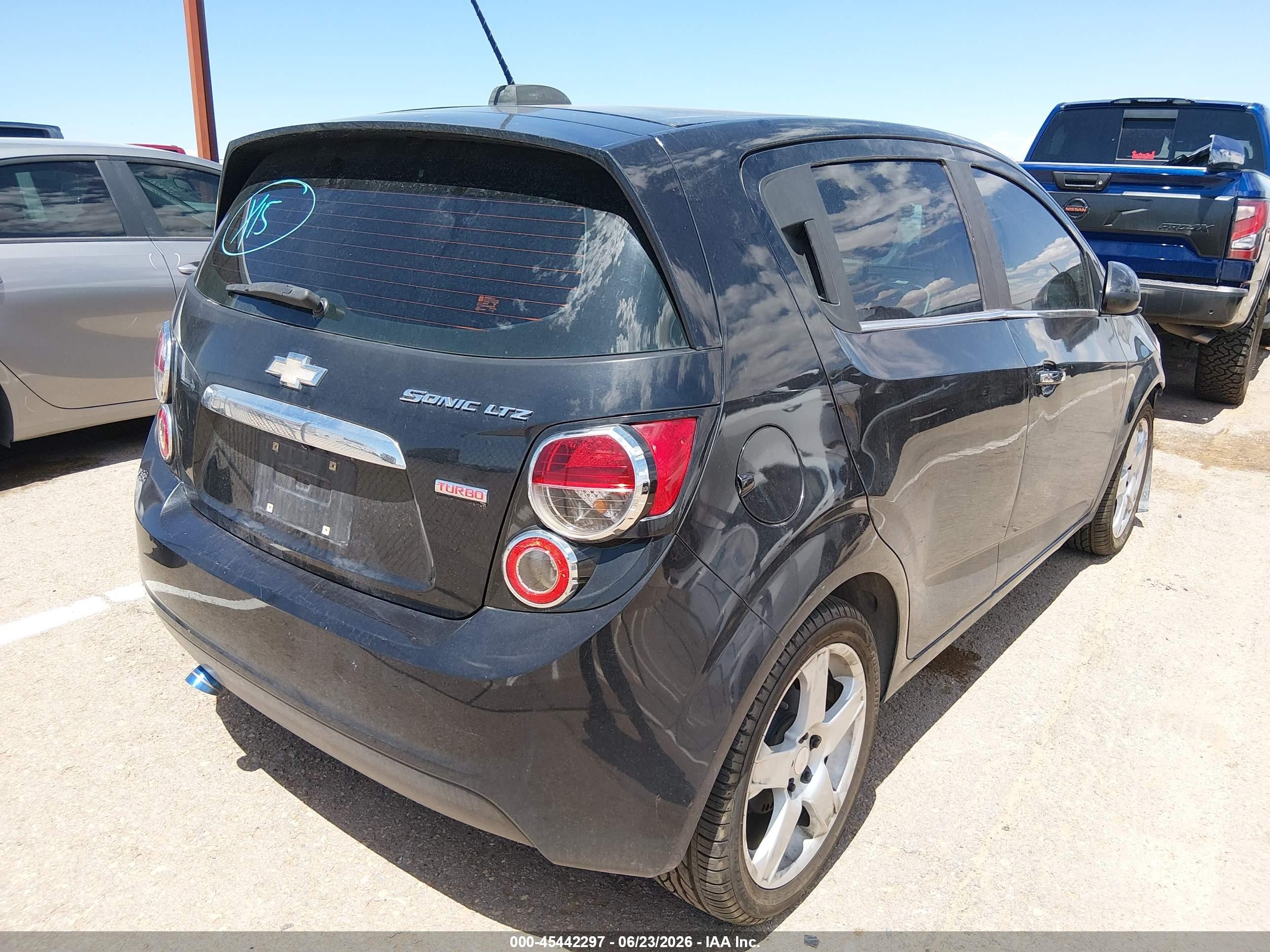 2015 Chevrolet Sonic Ltz Auto Black vin: 1G1JE6SB4F4104444