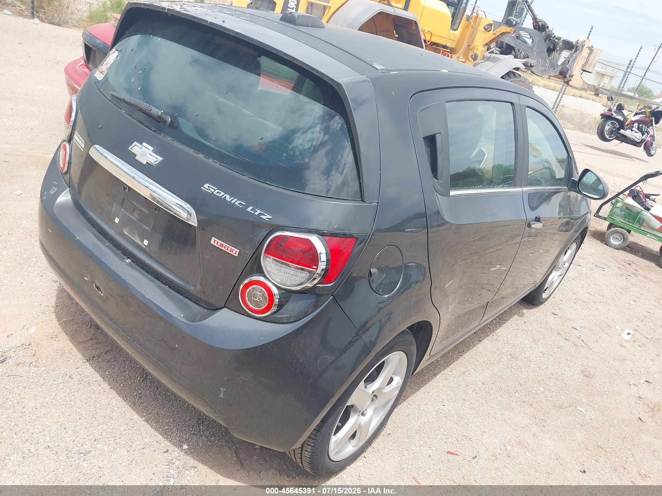 2015 Chevrolet Sonic Ltz Auto Черный vin: 1G1JE6SB5F4124993