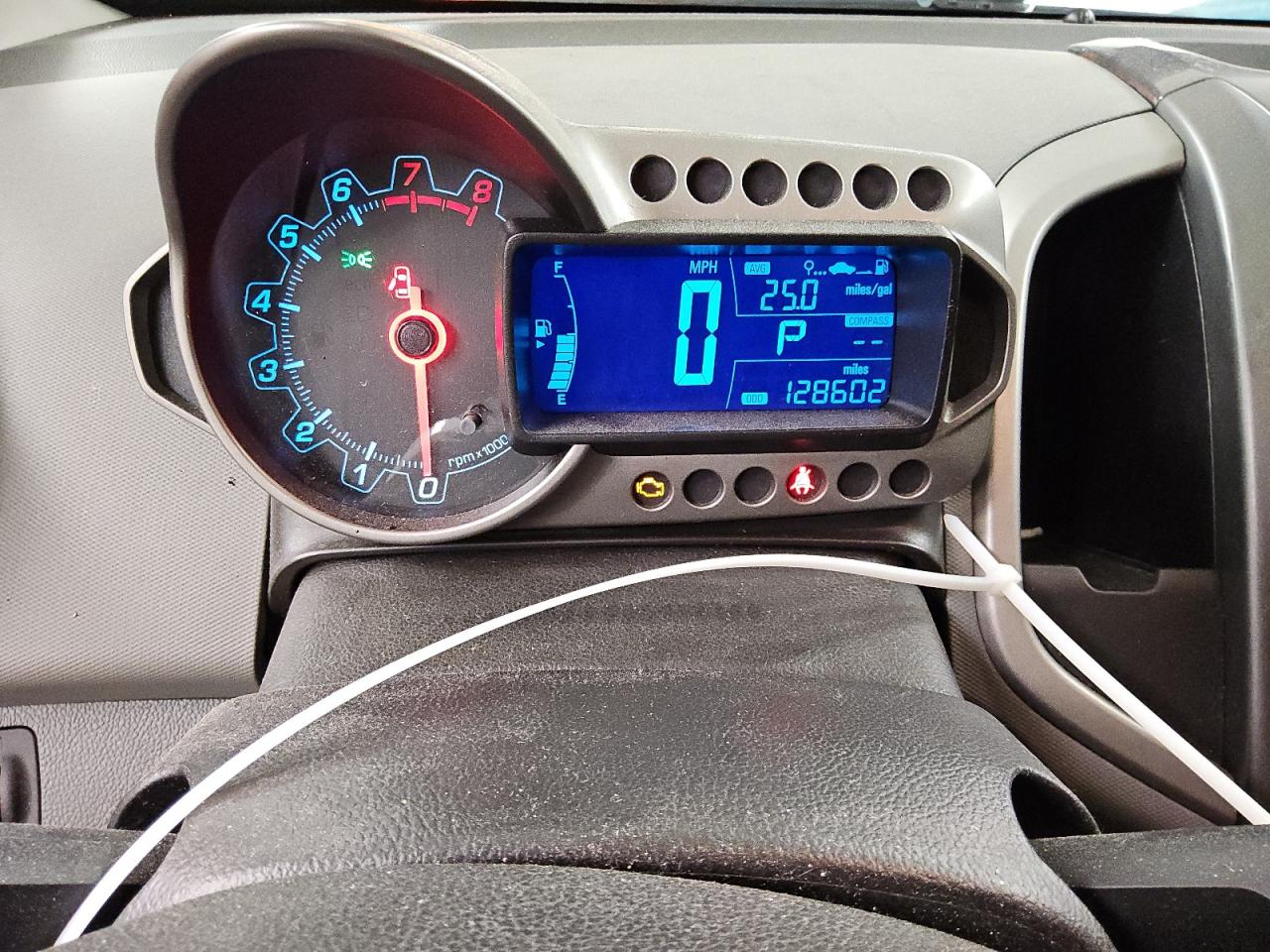 2014 Chevrolet Sonic Ltz Blue vin: 1G1JE6SB7E4189665 Damage: Warning Light - Engine, On, Unacceptable