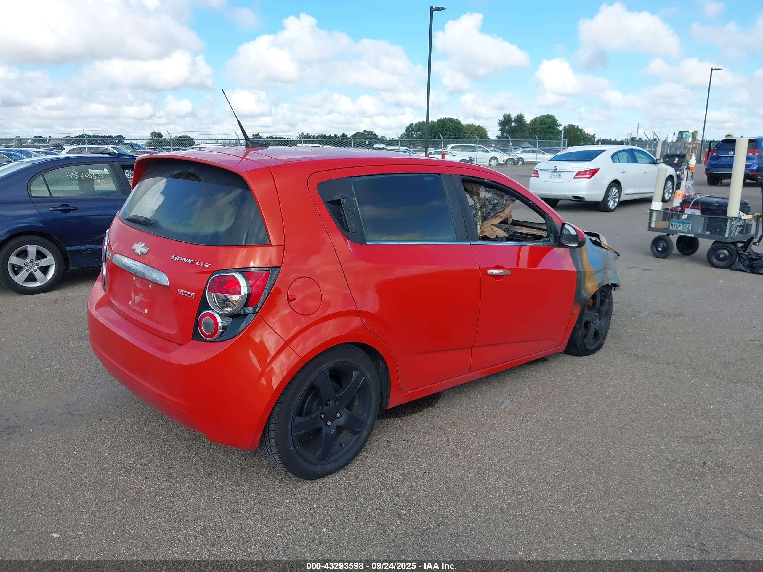 2012 Chevrolet Sonic 2lz Orange vin: 1G1JE6SB8C4144487