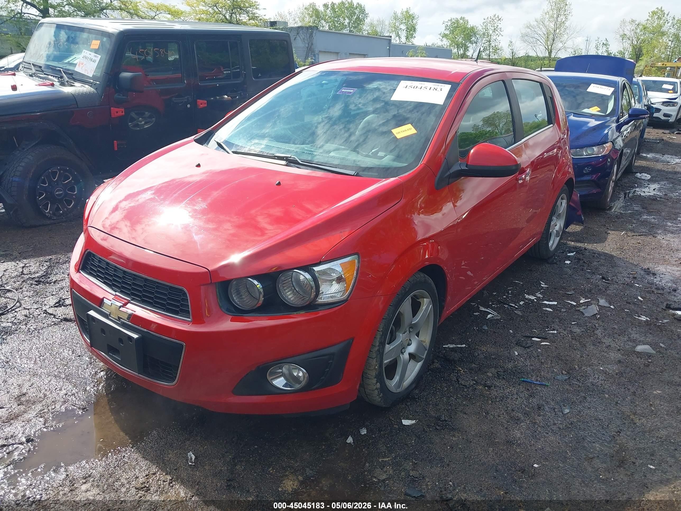 2012 Chevrolet Sonic 2lz Red vin: 1G1JE6SB8C4162214