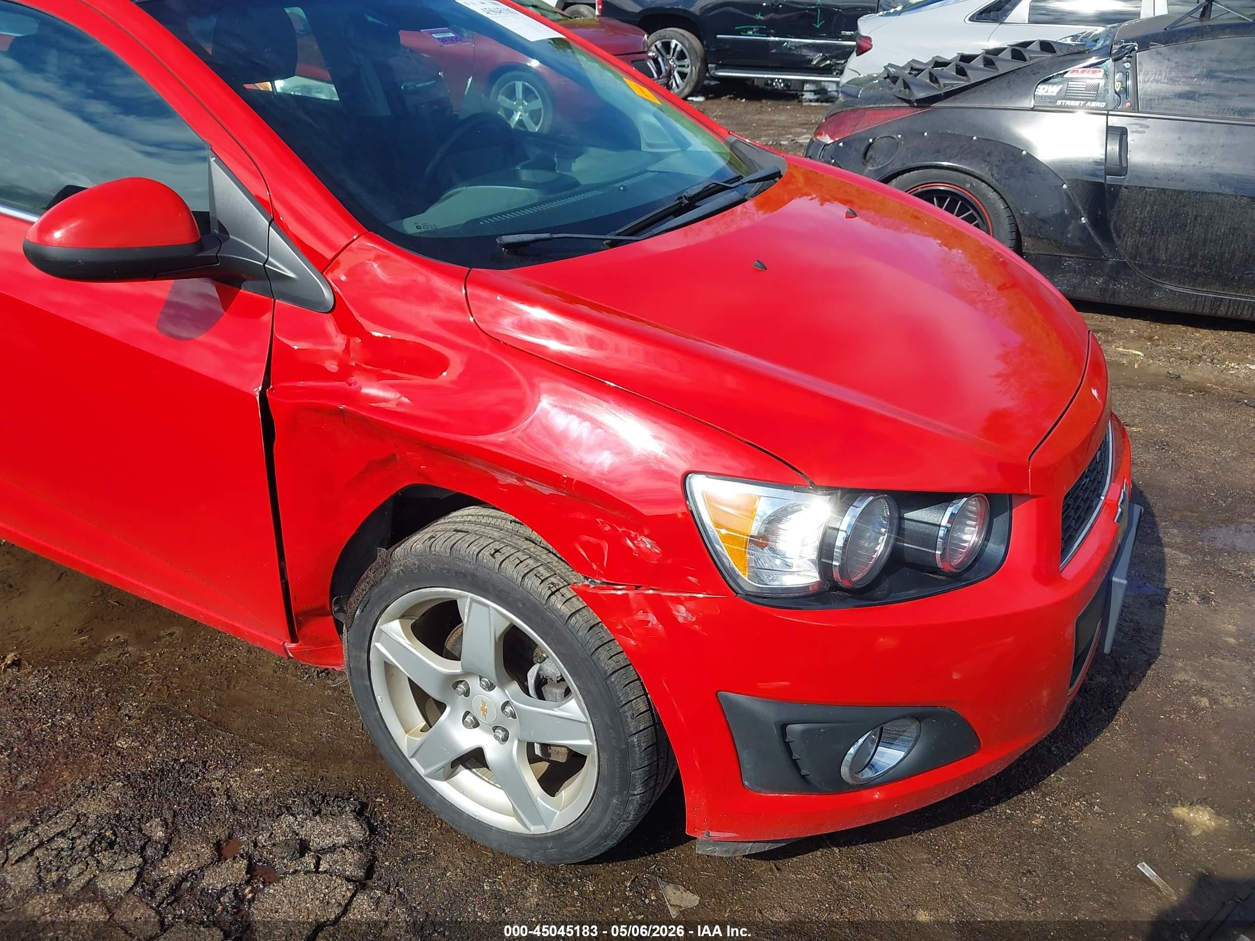 2012 Chevrolet Sonic 2lz Red vin: 1G1JE6SB8C4162214