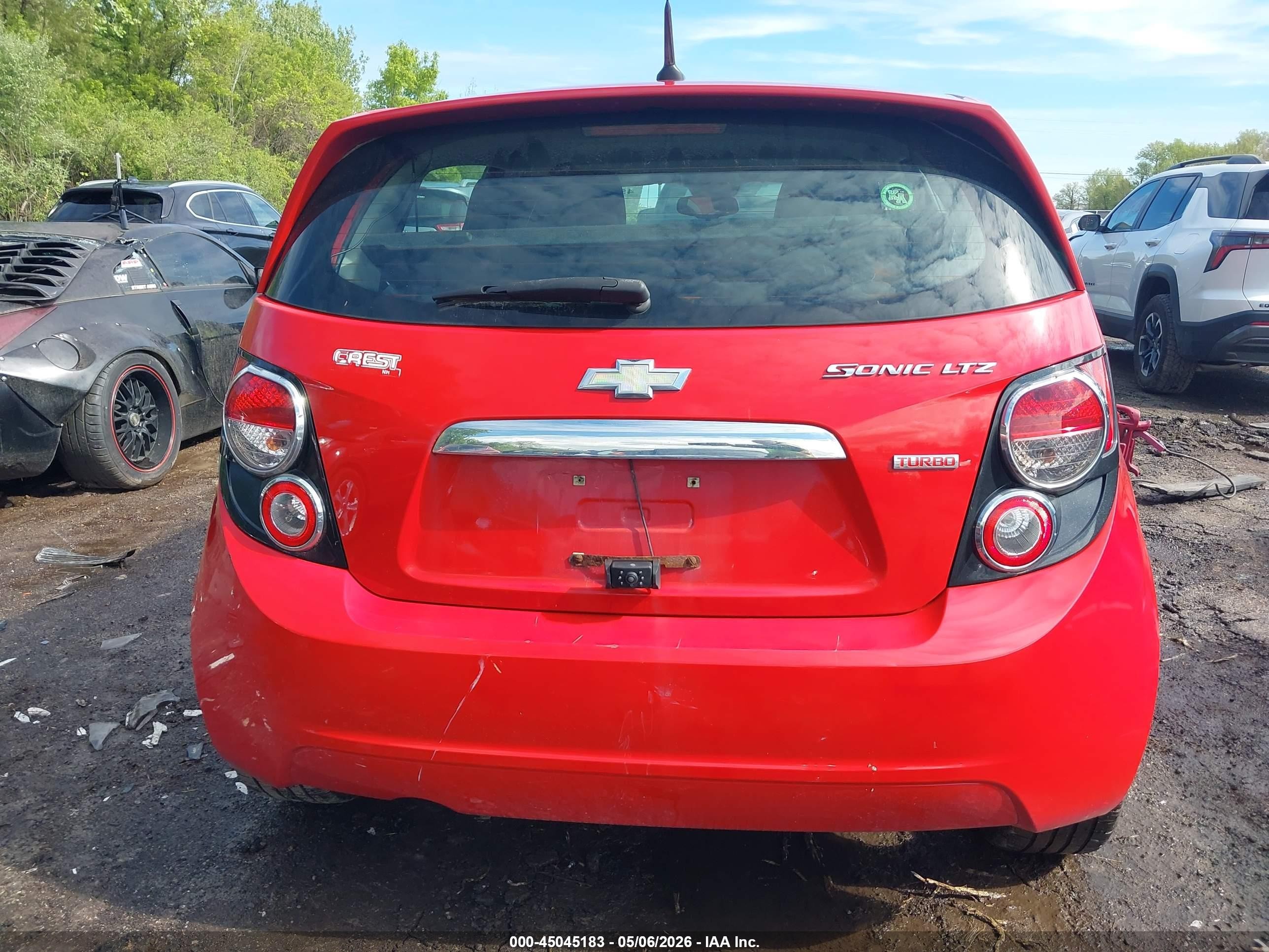 2012 Chevrolet Sonic 2lz Red vin: 1G1JE6SB8C4162214