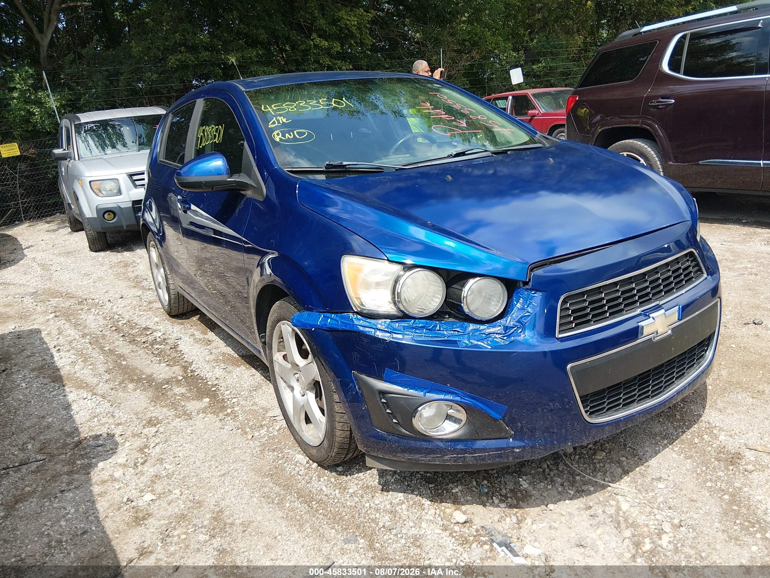 2014 Chevrolet Sonic Ltz Auto Blue vin: 1G1JE6SBXE4213067