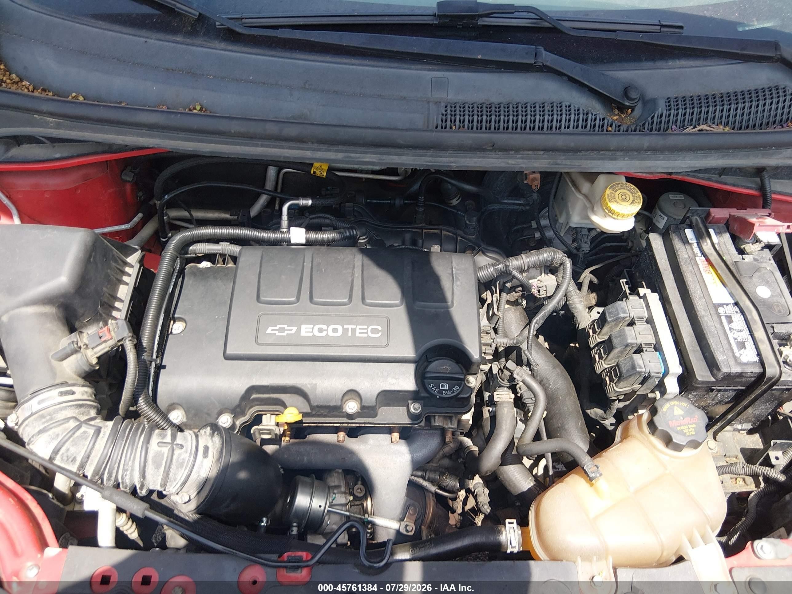 2015 Chevrolet Sonic Ltz Auto Красный vin: 1G1JE6SBXF4108062
