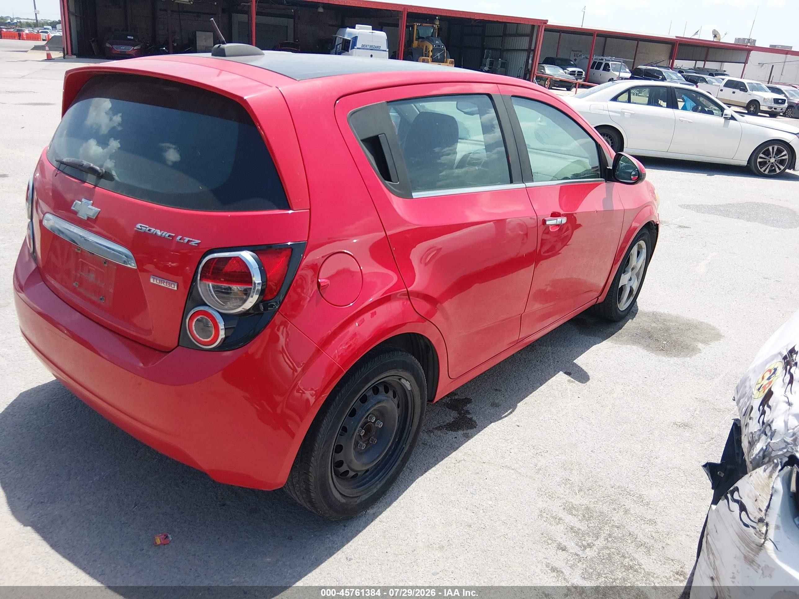 2015 Chevrolet Sonic Ltz Auto Красный vin: 1G1JE6SBXF4108062
