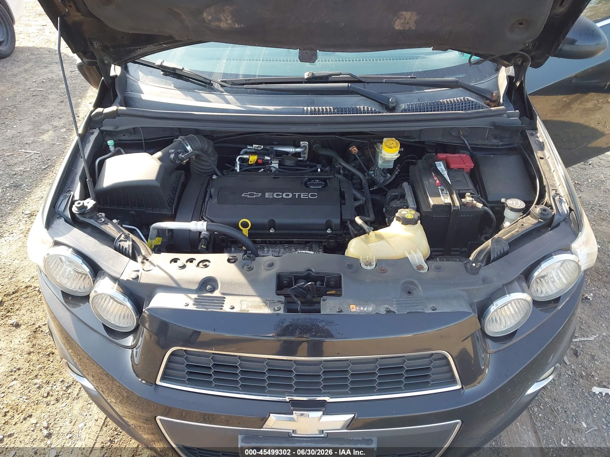 2012 Chevrolet Sonic 2lz Черный vin: 1G1JE6SH4C4144166