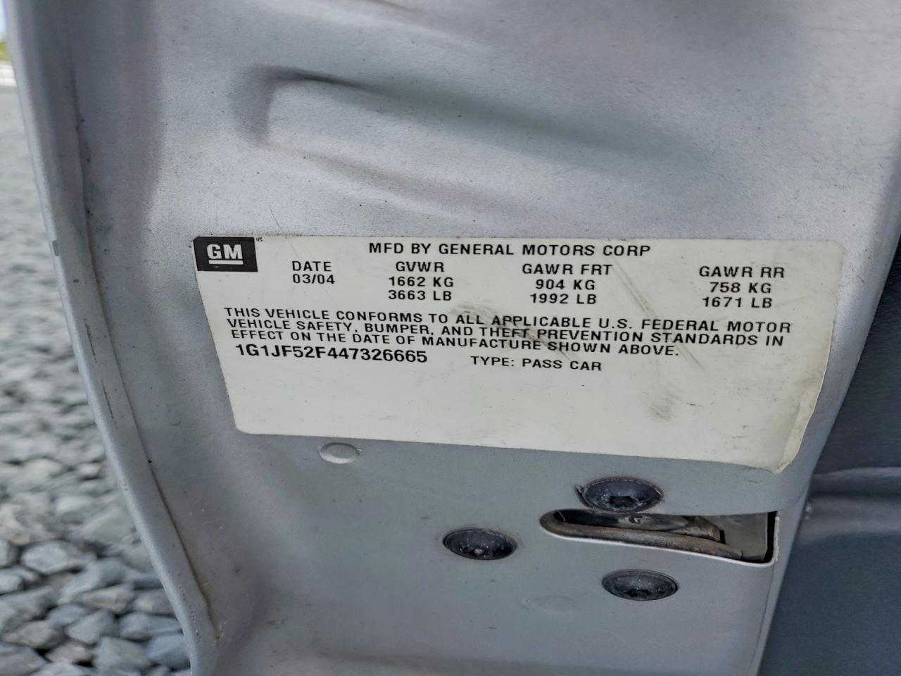 2004 Chevrolet Cavalier Ls Silver vin: 1G1JF52F447326665