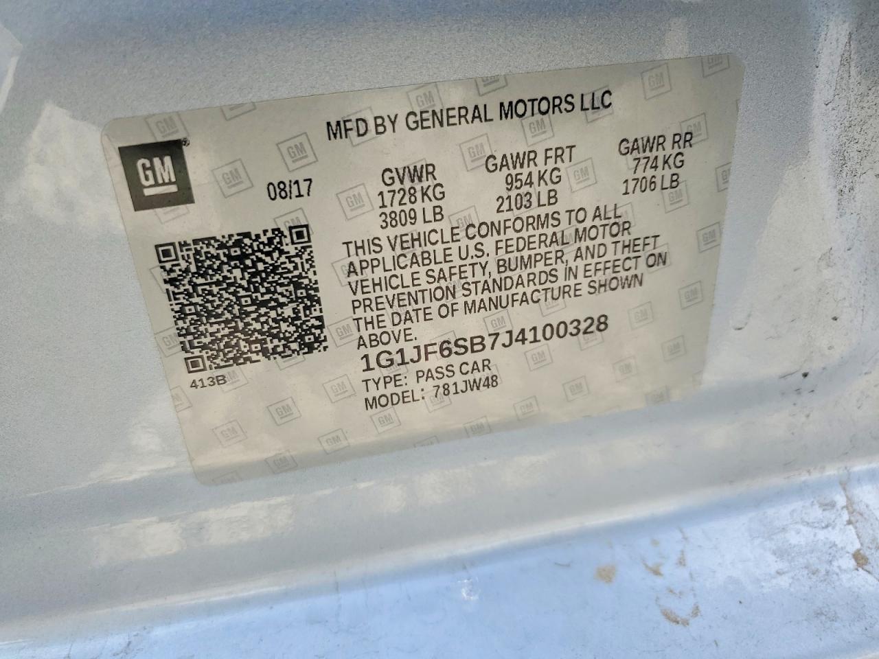 2018 Chevrolet Sonic Premier Blue vin: 1G1JF6SB7J4100328