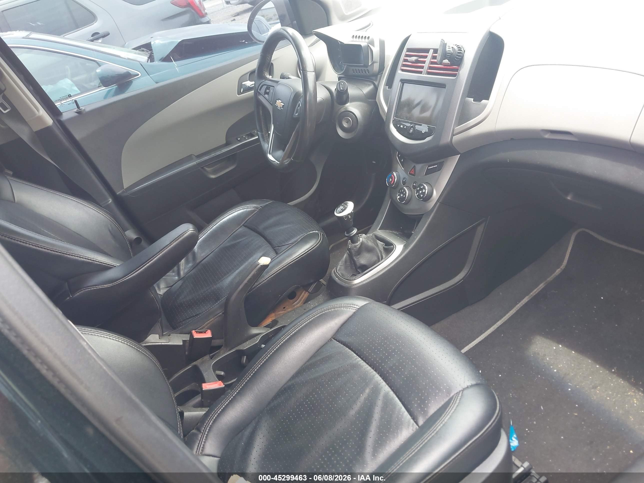 2013 Chevrolet Sonic Ltz Manual Black vin: 1G1JF6SBXD4130718