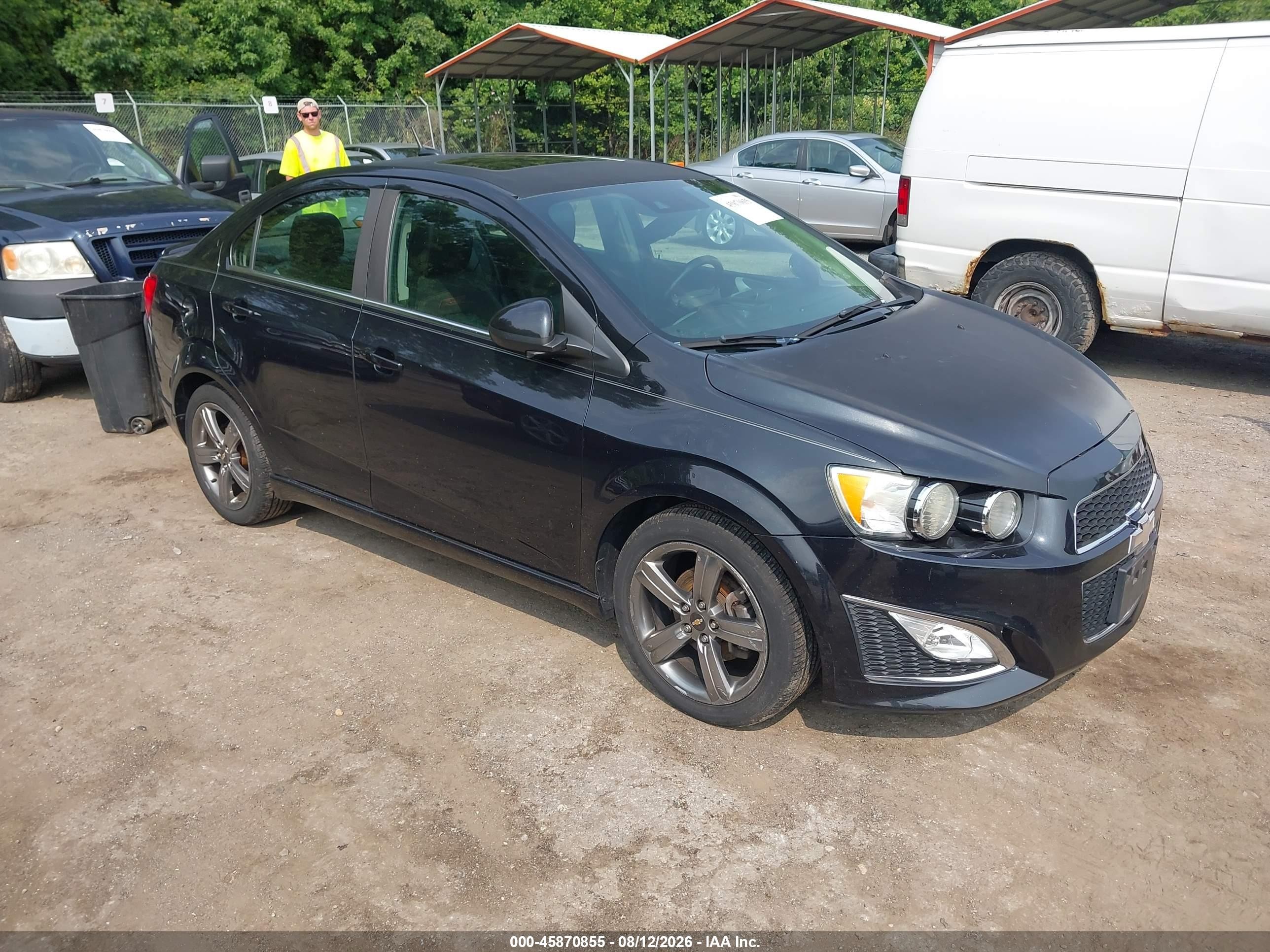 2014 Chevrolet Sonic Rs Auto Black vin: 1G1JG5SB0E4184635