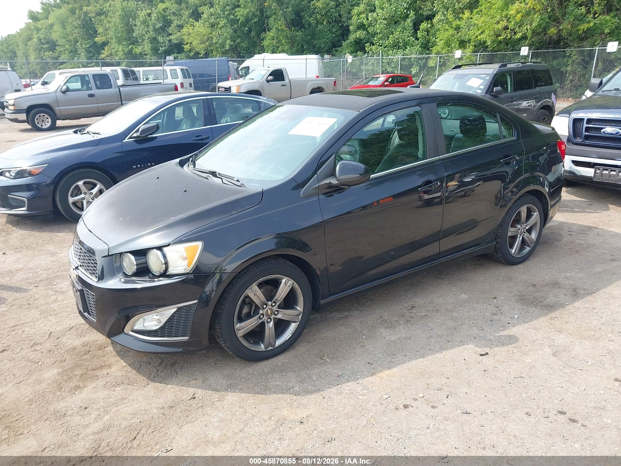 2014 Chevrolet Sonic Rs Auto Black vin: 1G1JG5SB0E4184635