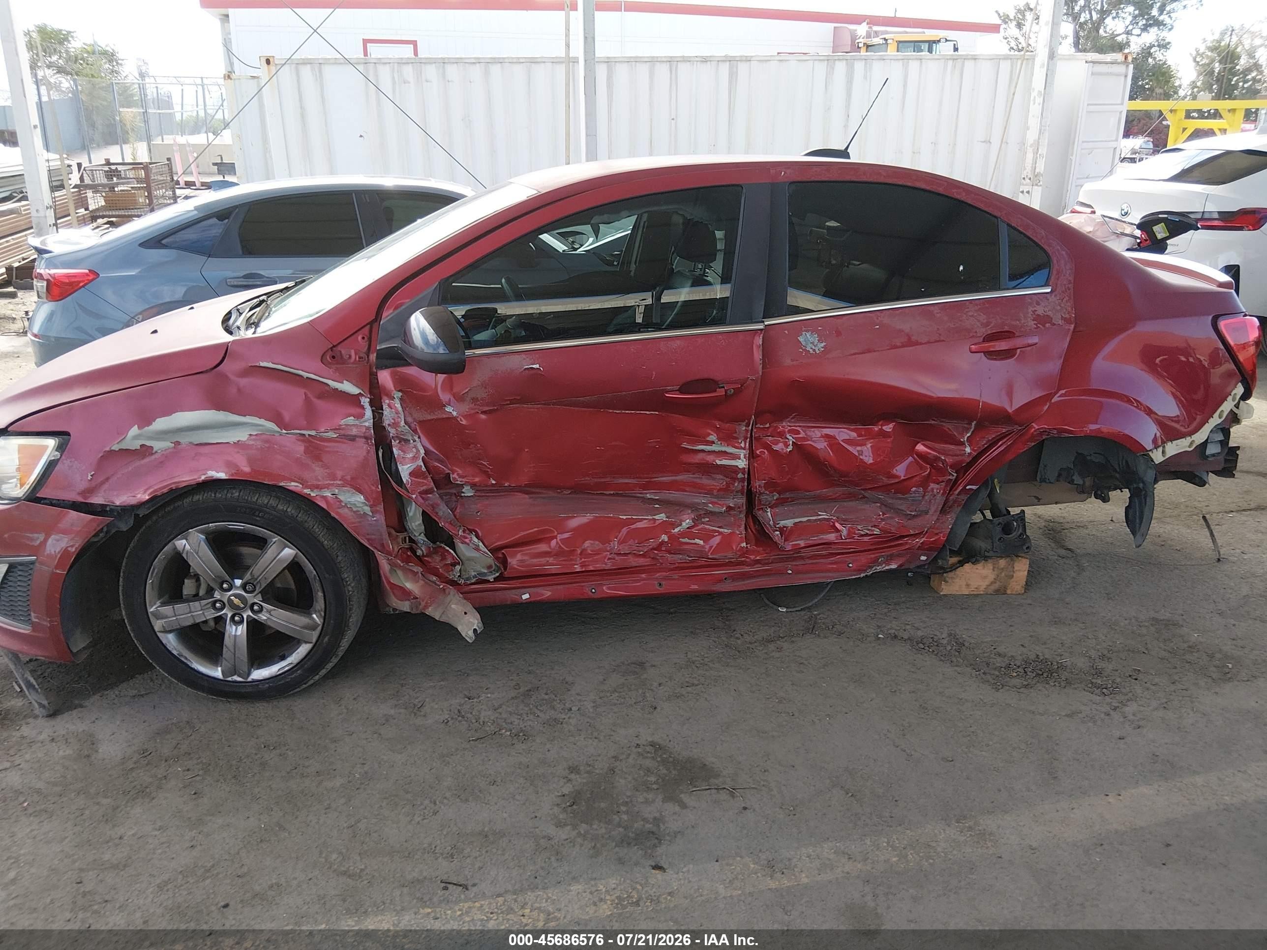 2015 Chevrolet Sonic Rs Auto Red vin: 1G1JG5SB7F4183886