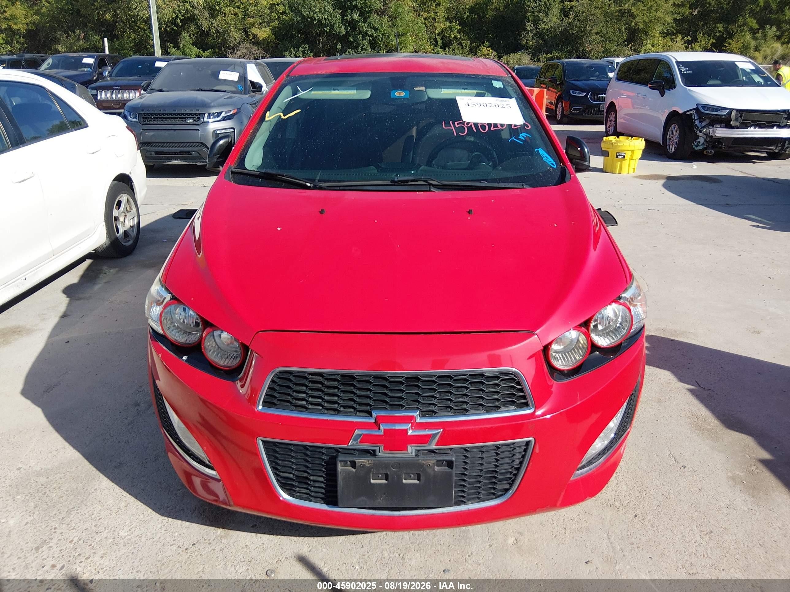 2015 Chevrolet Sonic Rs Auto Red vin: 1G1JG6SB1F4203121