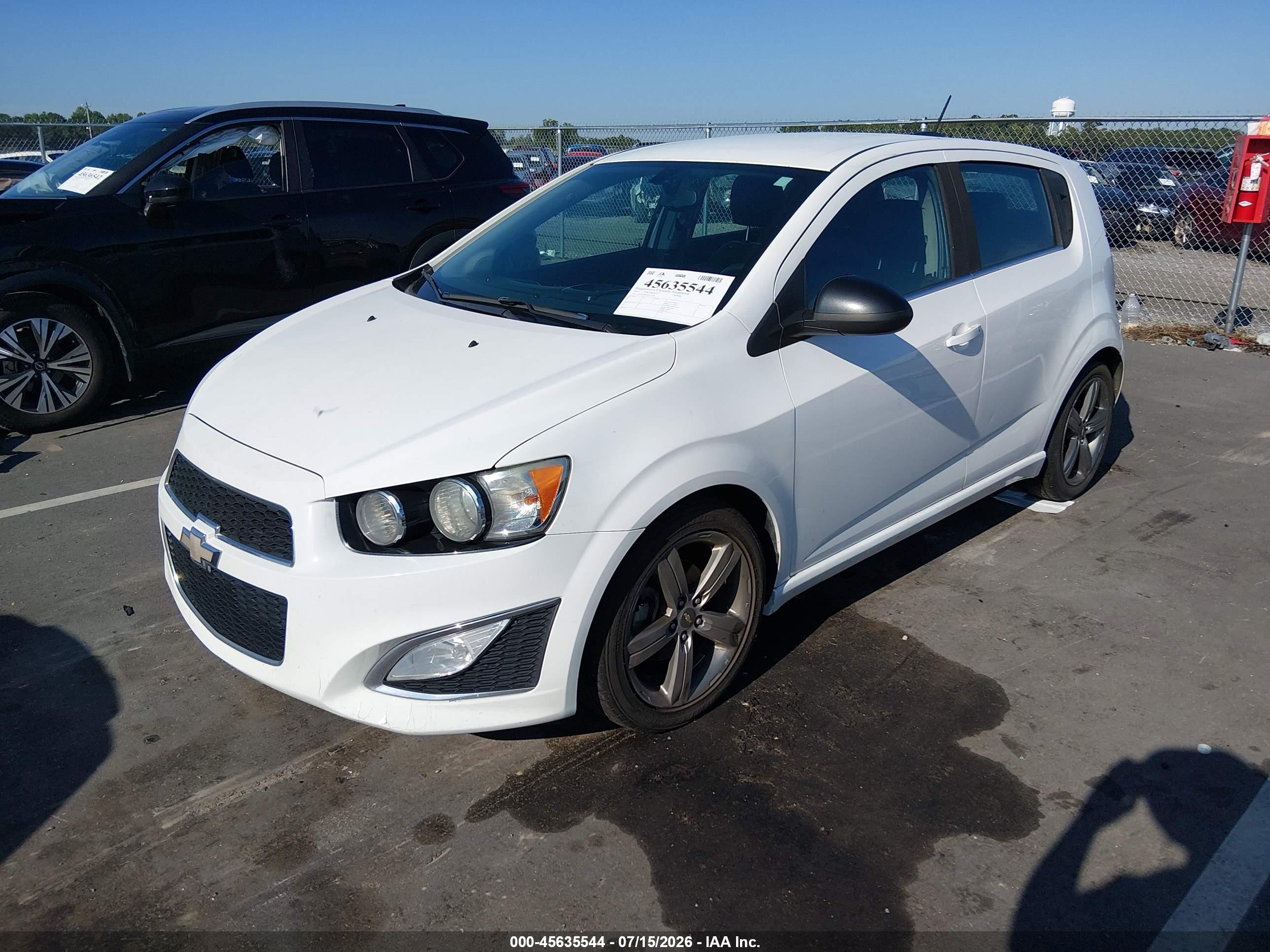 2015 Chevrolet Sonic Rs Auto White vin: 1G1JG6SBXF4154386