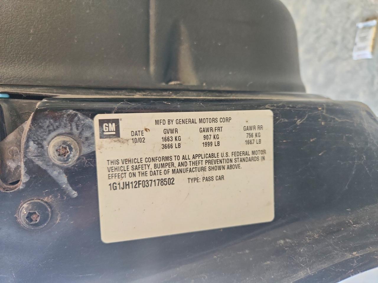2003 Chevrolet Cavalier Ls Sport Black vin: 1G1JH12F037178502