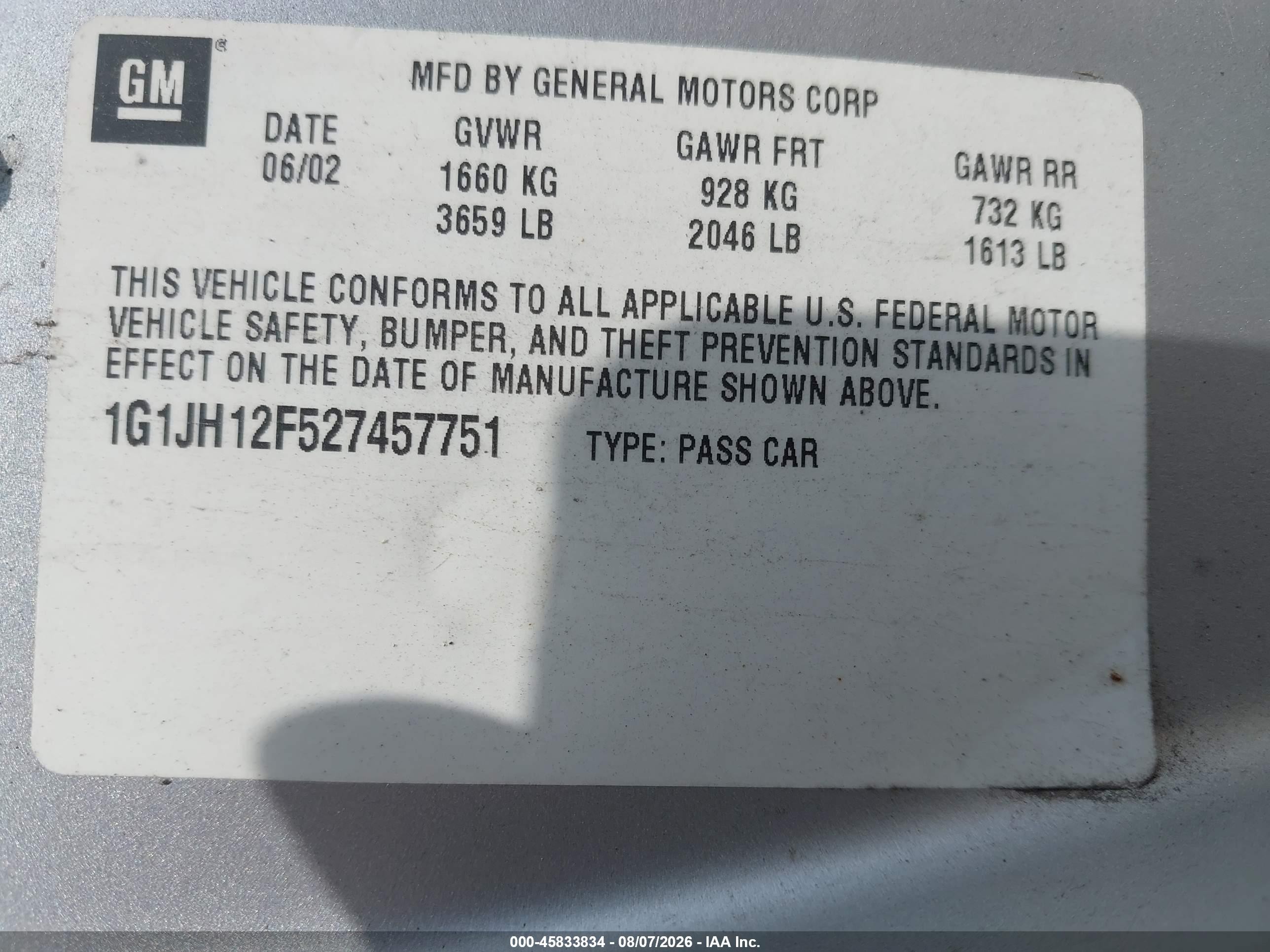 2002 Chevrolet Cavalier Ls Sport Silver vin: 1G1JH12F527457751