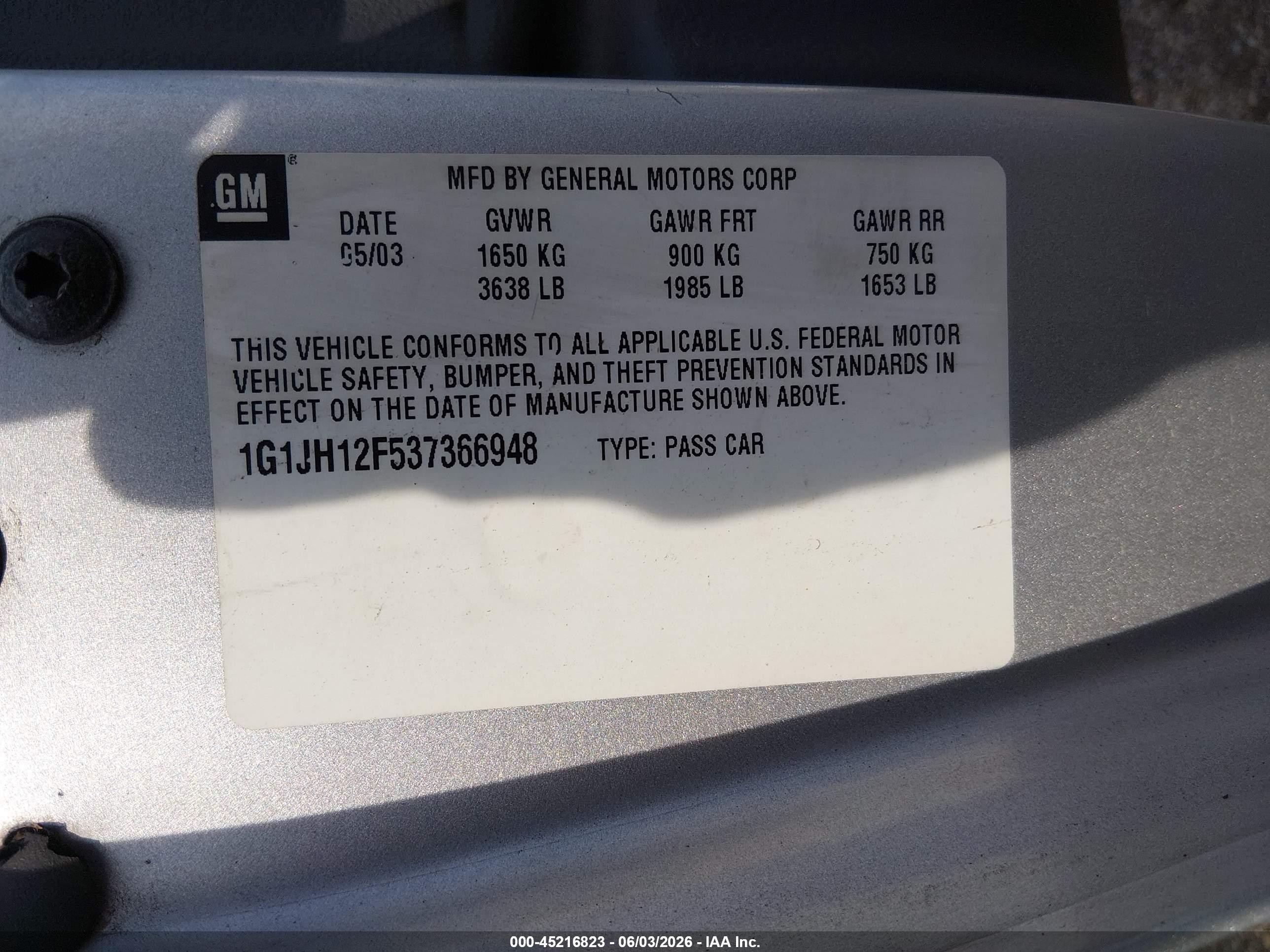 2003 Chevrolet Cavalier Ls Sport Silver vin: 1G1JH12F537366948