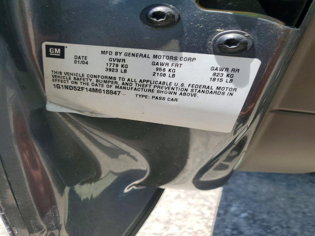 2004 Chev Malibu Classic Угольный vin: 1G1ND52F14M618847