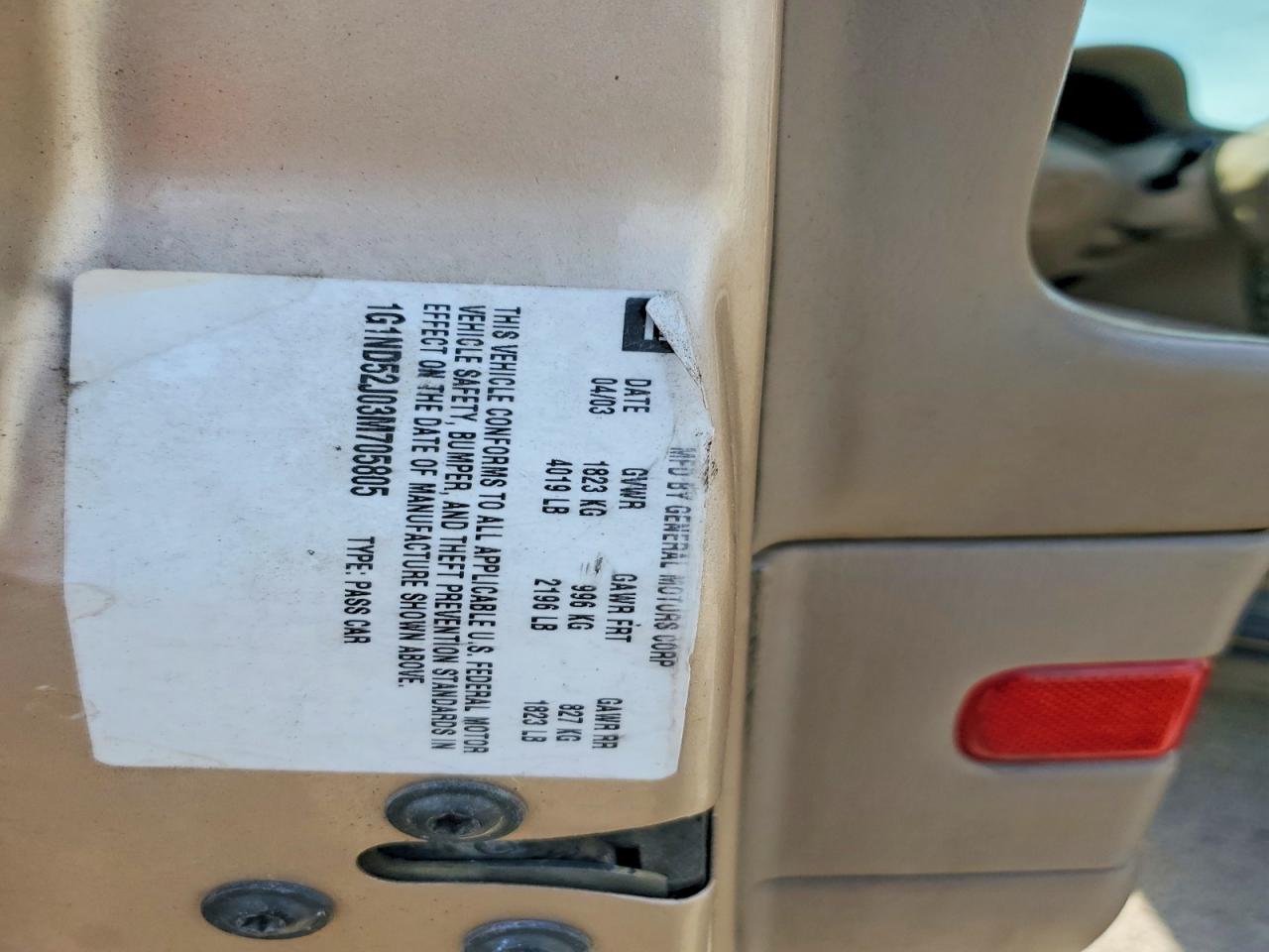 2003 Chevrolet Malibu Tan vin: 1G1ND52J03M705805