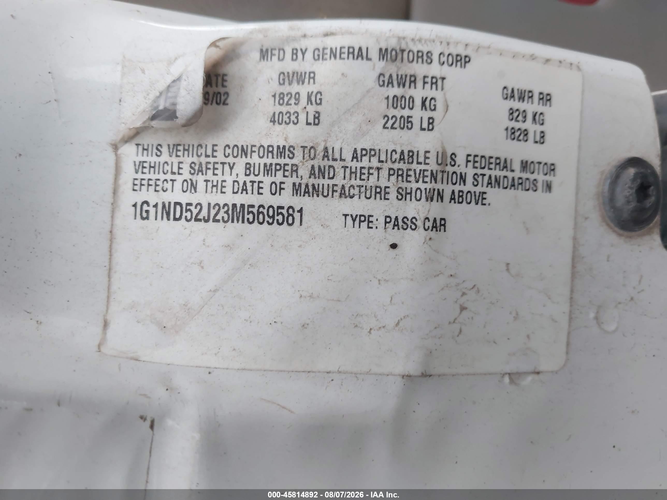 2003 Chevrolet Malibu   Белый vin: 1G1ND52J23M569581