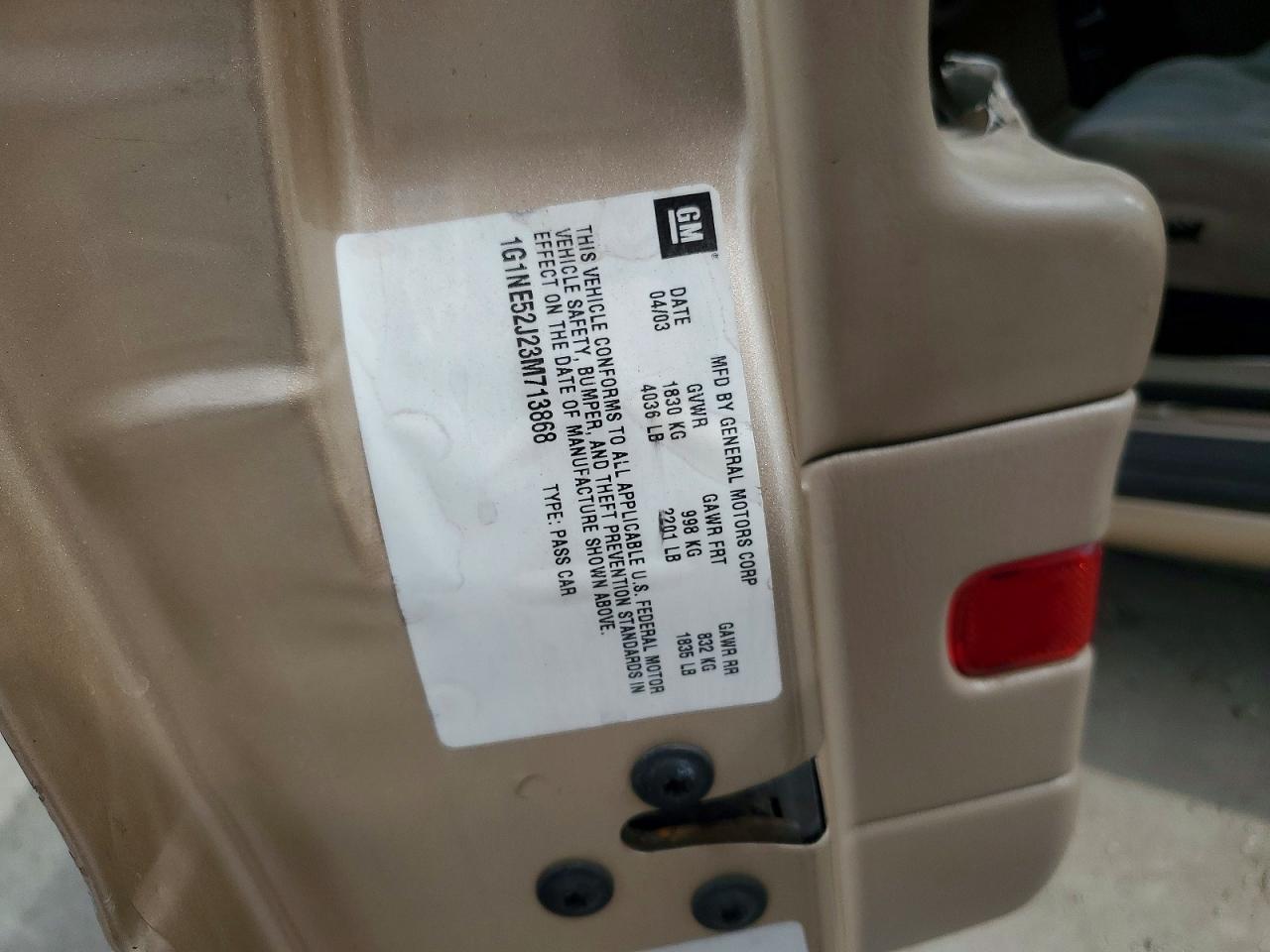 2003 Chevrolet Malibu Ls Beige vin: 1G1NE52J23M713868