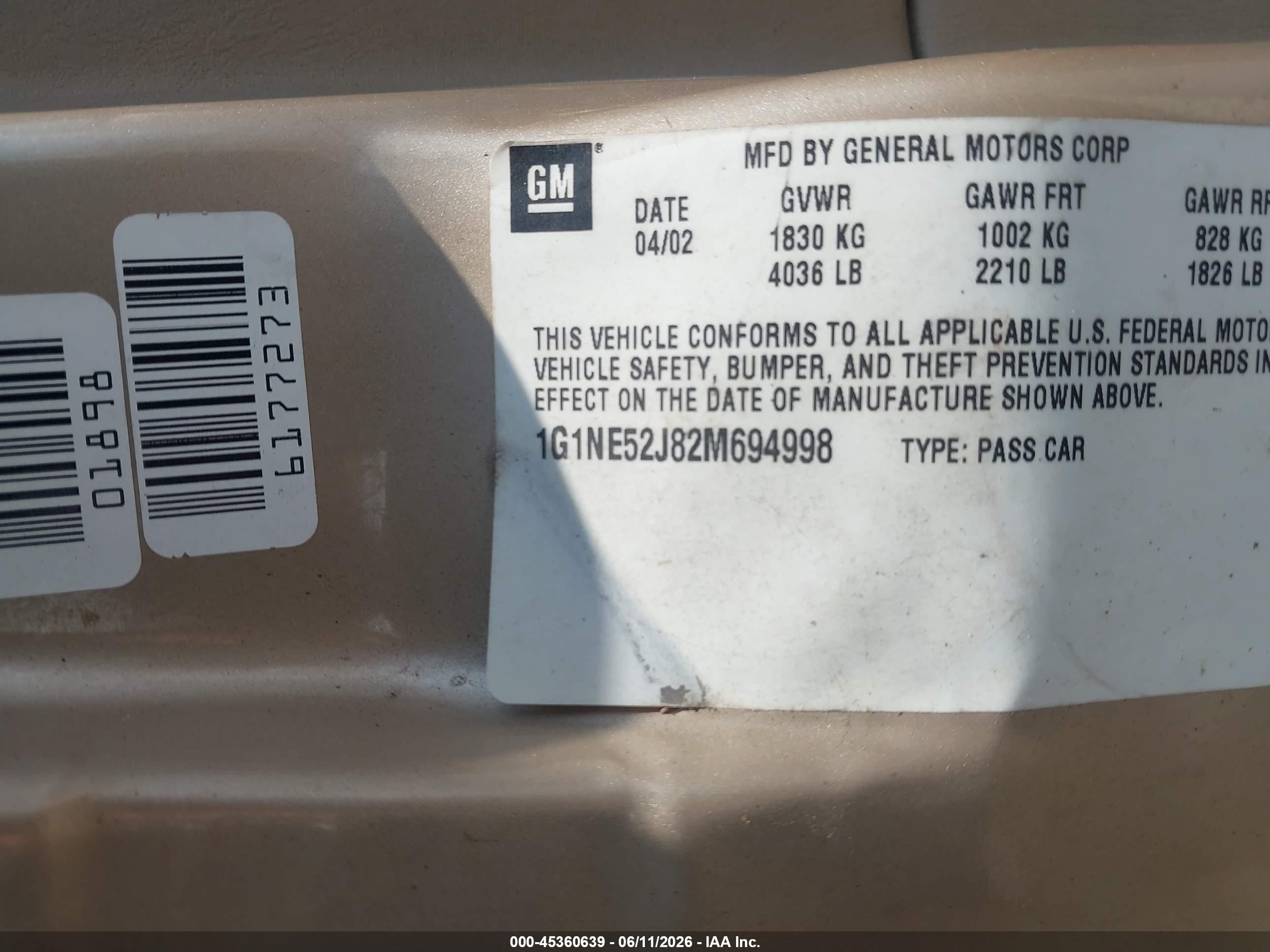 2002 Chevrolet Malibu Ls Gold vin: 1G1NE52J82M694998
