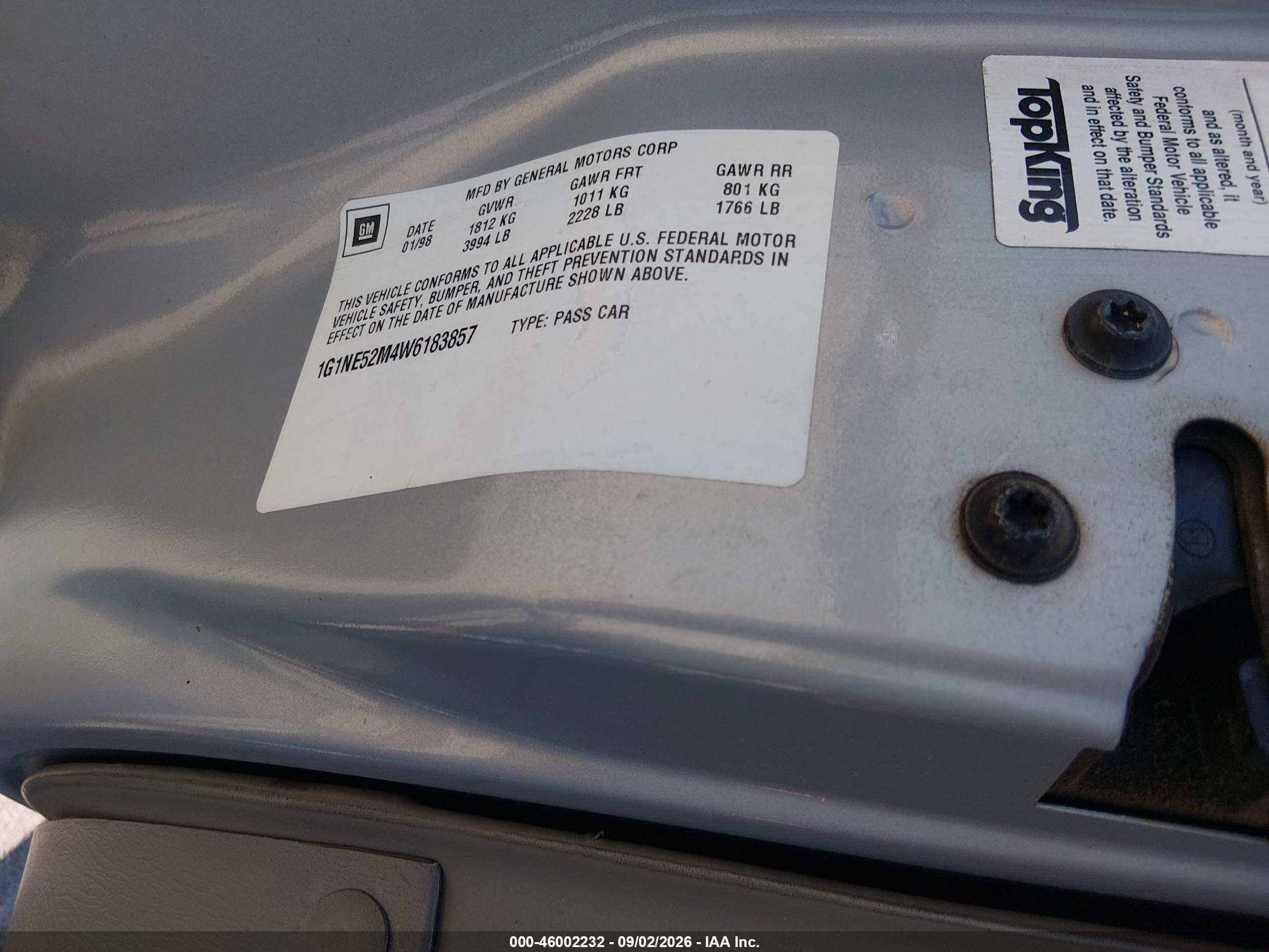 1998 Chevrolet Malibu Ls Серебряный vin: 1G1NE52M4W6183857