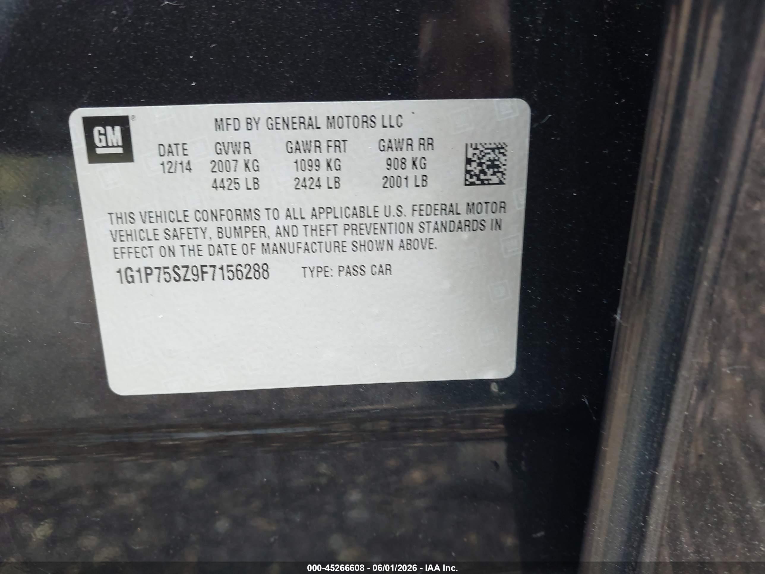 2015 Chevrolet Cruze Diesel Black vin: 1G1P75SZ9F7156288